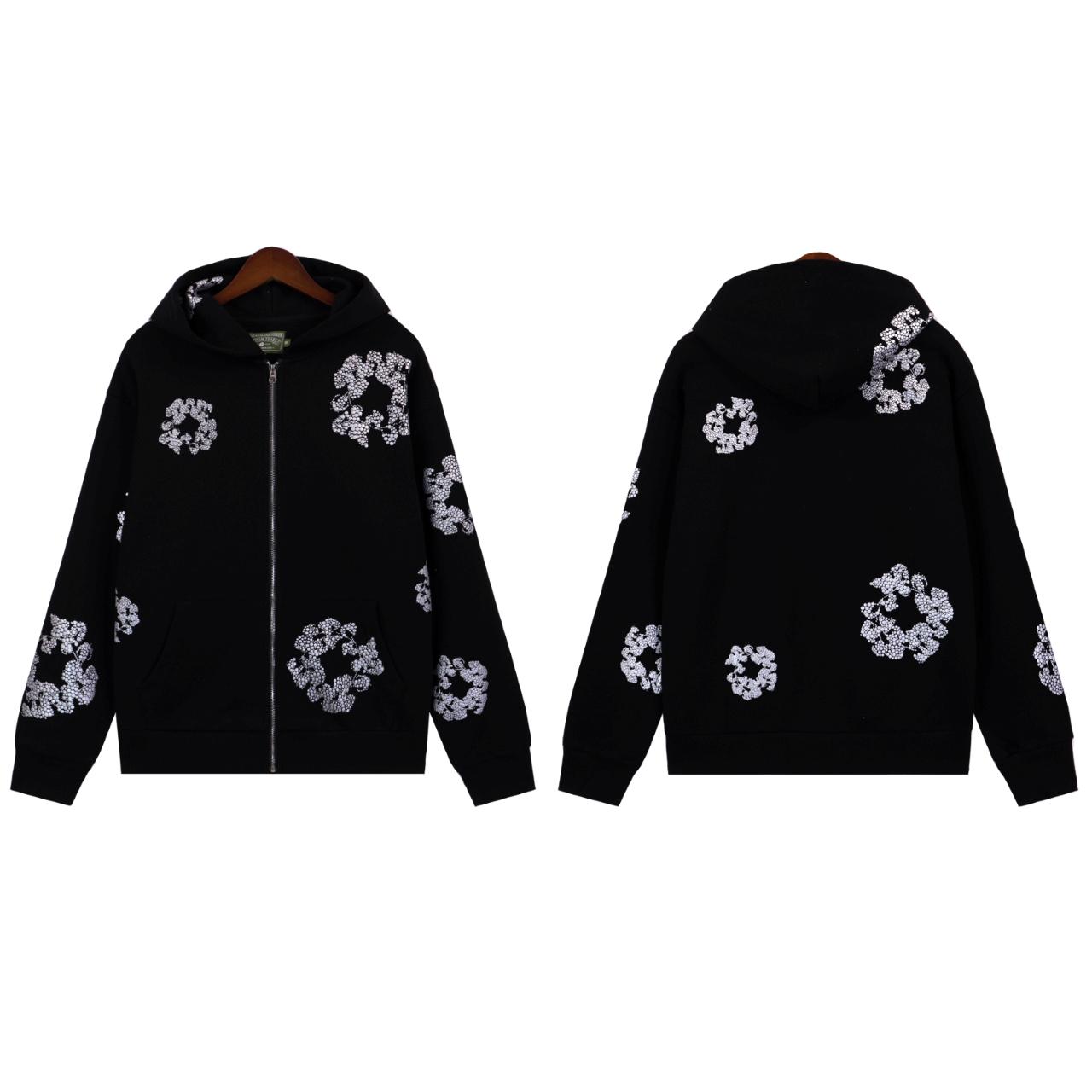Denim Tears Cashmere Swarovski Cotton Wreath Zip Hoodie - EUR FASHION