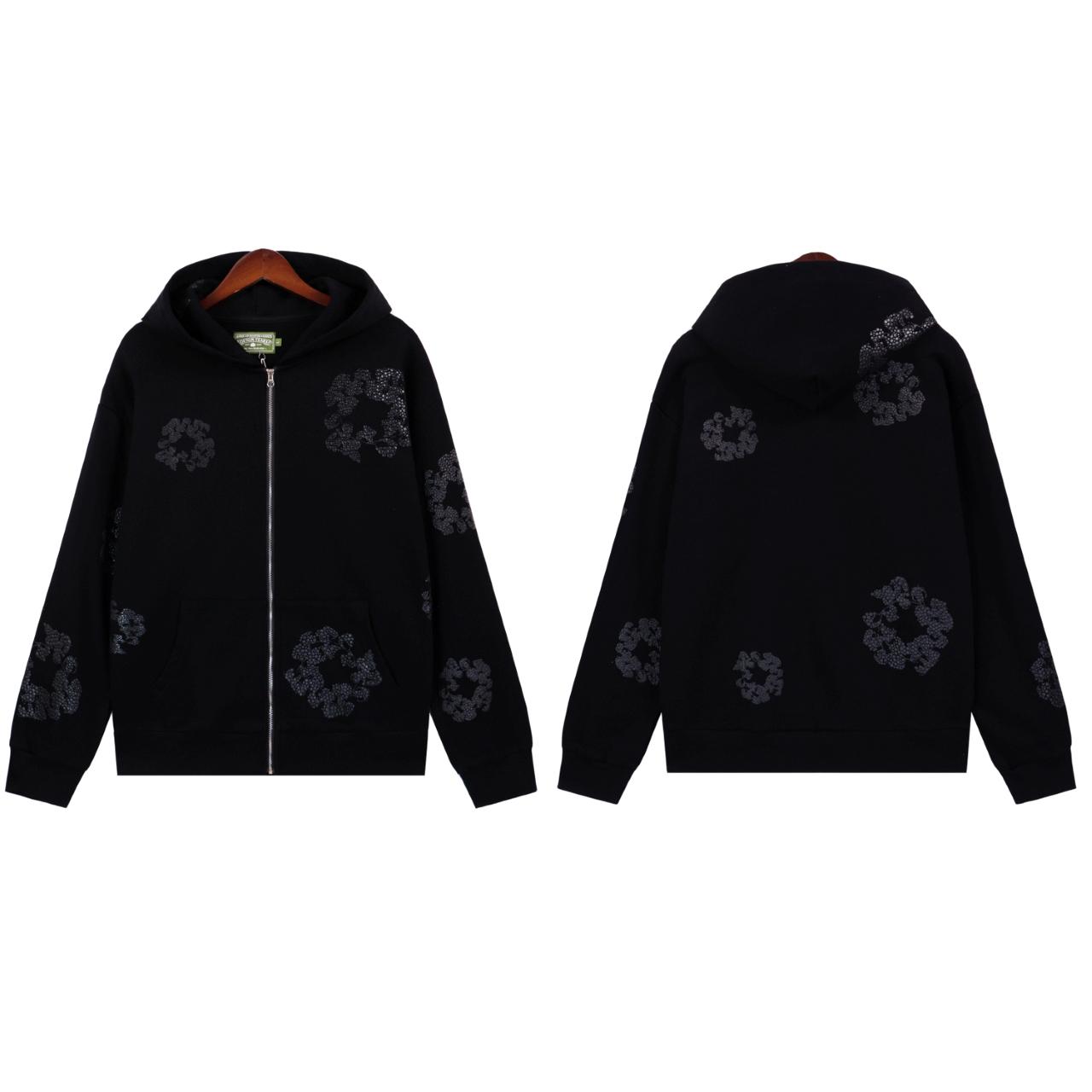 Denim Tears Cashmere Swarovski Cotton Wreath Zip Hoodie - EUR FASHION