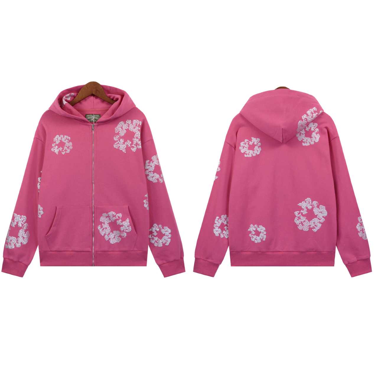 Denim Tears Cashmere Swarovski Cotton Wreath Zip Hoodie - EUR FASHION