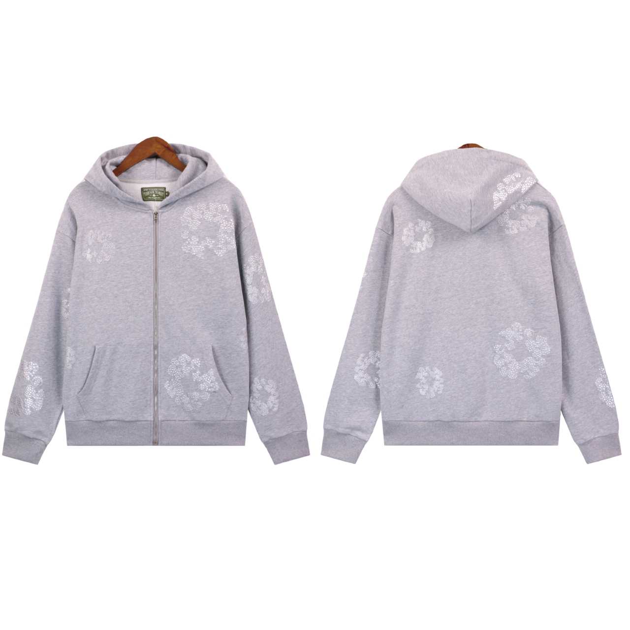 Denim Tears Cashmere Swarovski Cotton Wreath Zip Hoodie - EUR FASHION