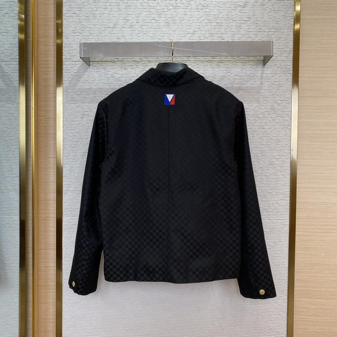 Louis Vuitton Damier Open Collar Wool Overshirt   1AFVNA - EUR FASHION