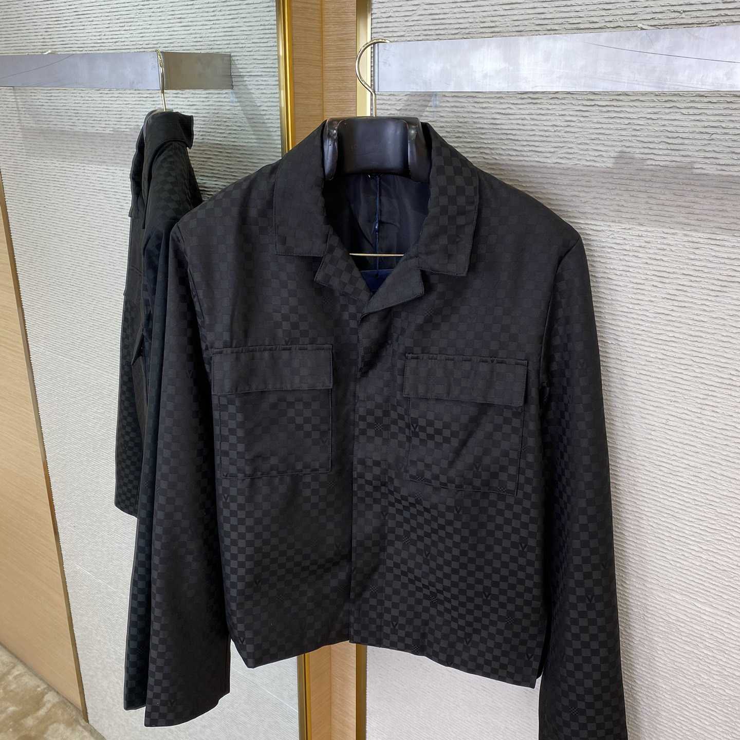 Louis Vuitton Damier Open Collar Wool Overshirt   1AFVNA - EUR FASHION