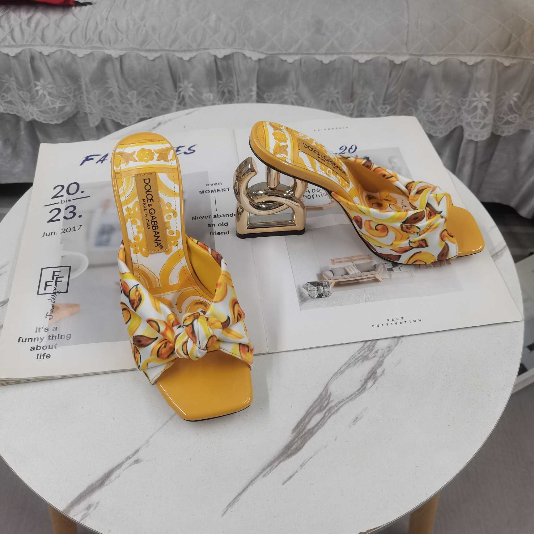 Dolce & Gabbana Printed Silk Twill DG Pop Sandals - EUR FASHION