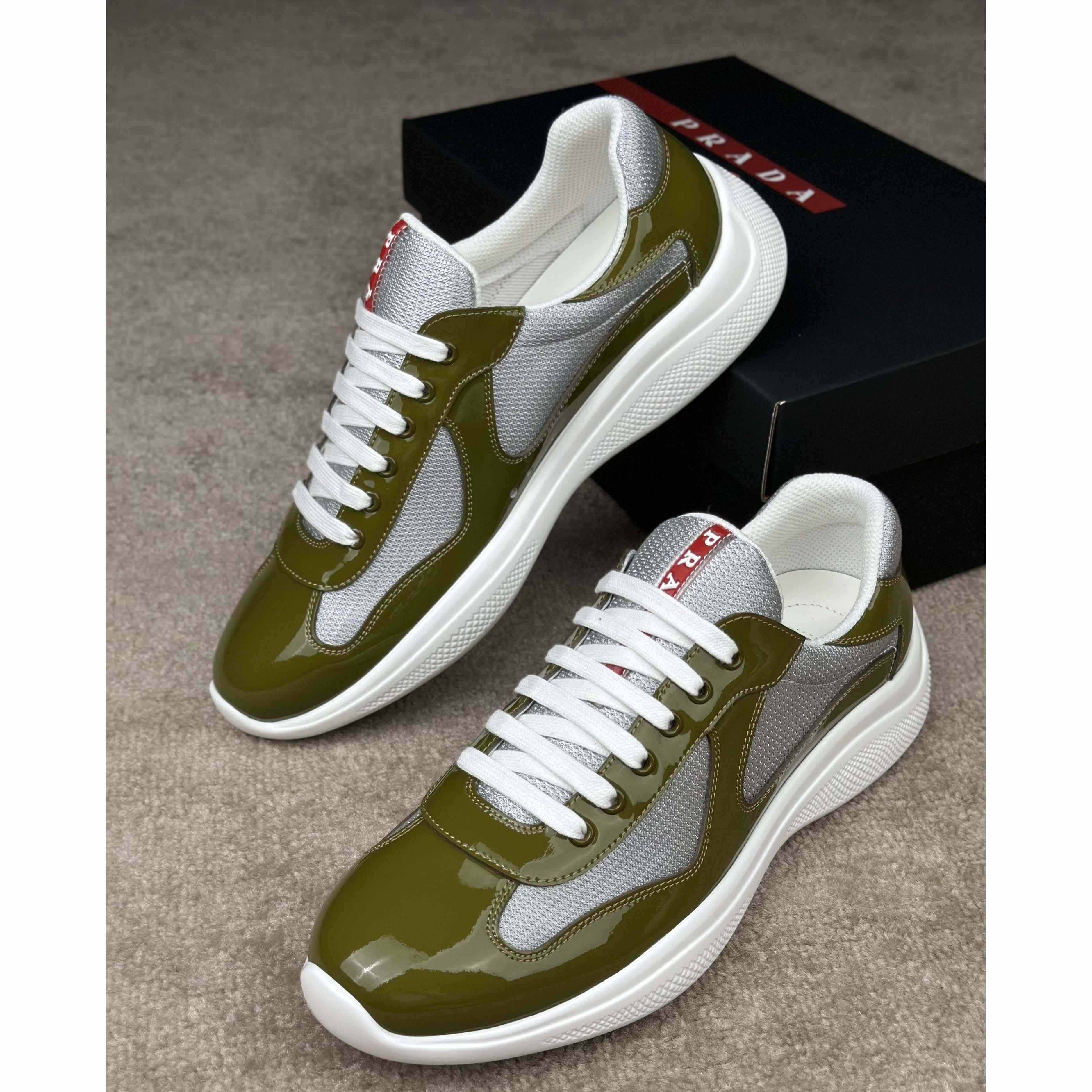 Prada Patent leather And Technical Fabric Prada America's Cup Sneakers - EUR FASHION
