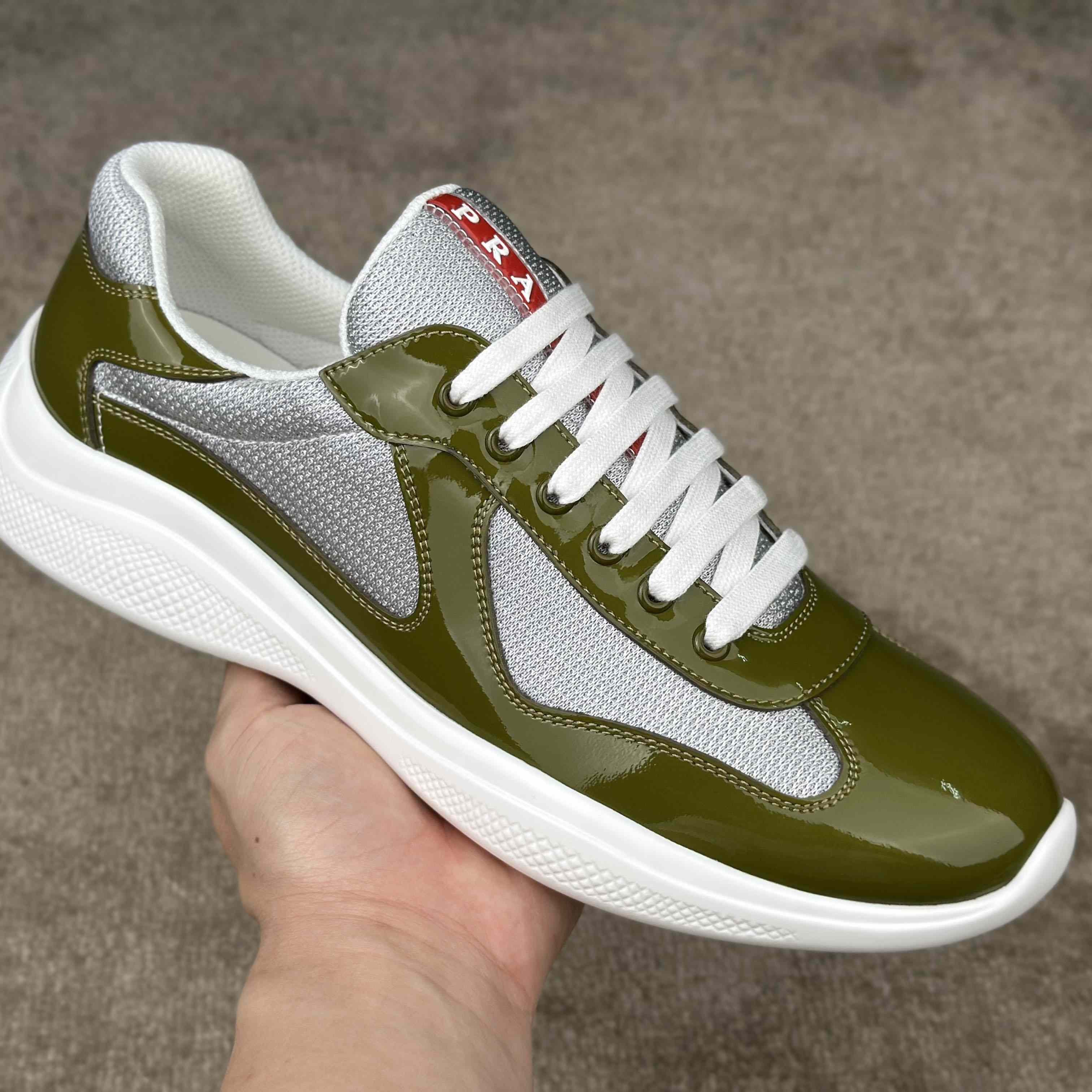 Prada Patent leather And Technical Fabric Prada America's Cup Sneakers - EUR FASHION