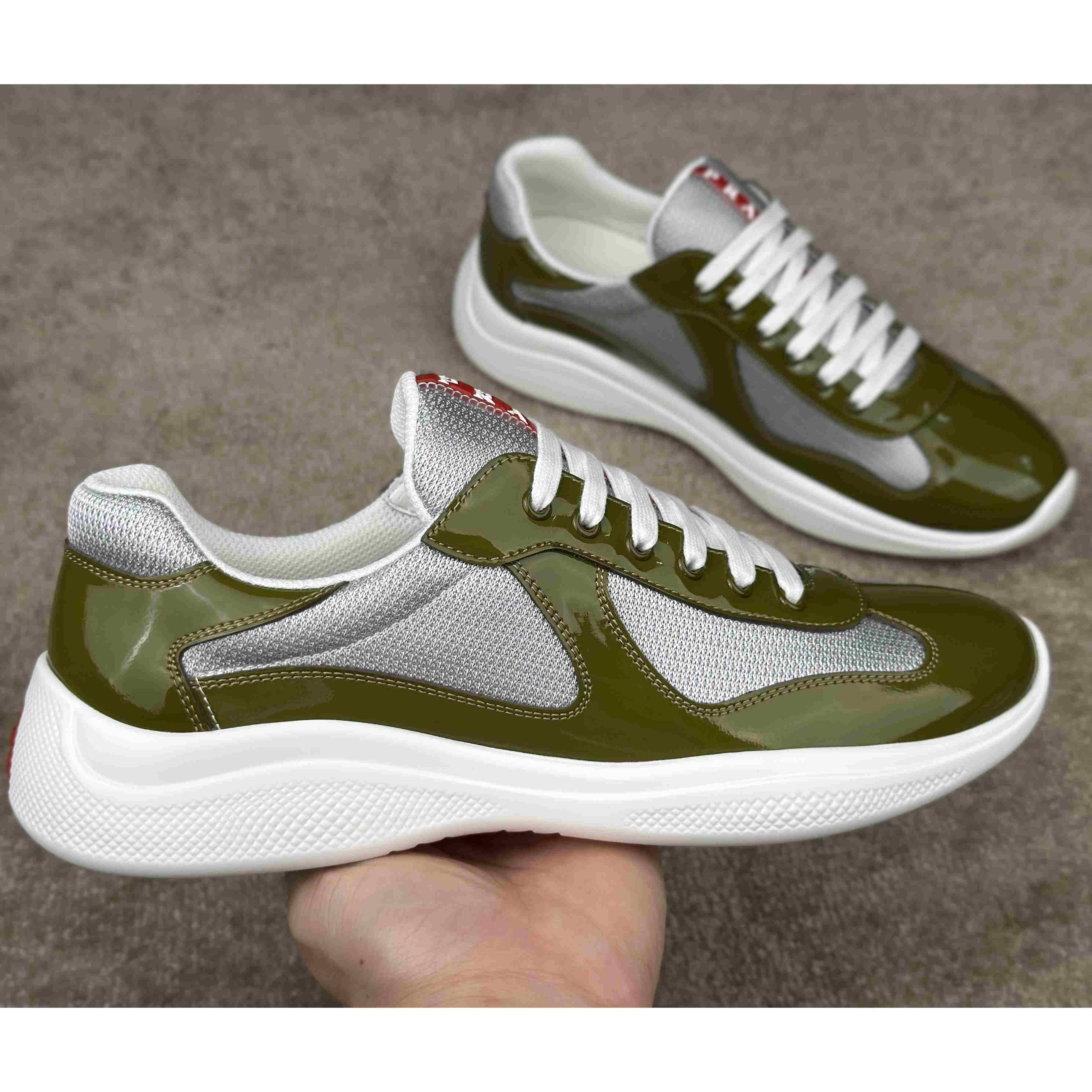 Prada Patent leather And Technical Fabric Prada America's Cup Sneakers - EUR FASHION