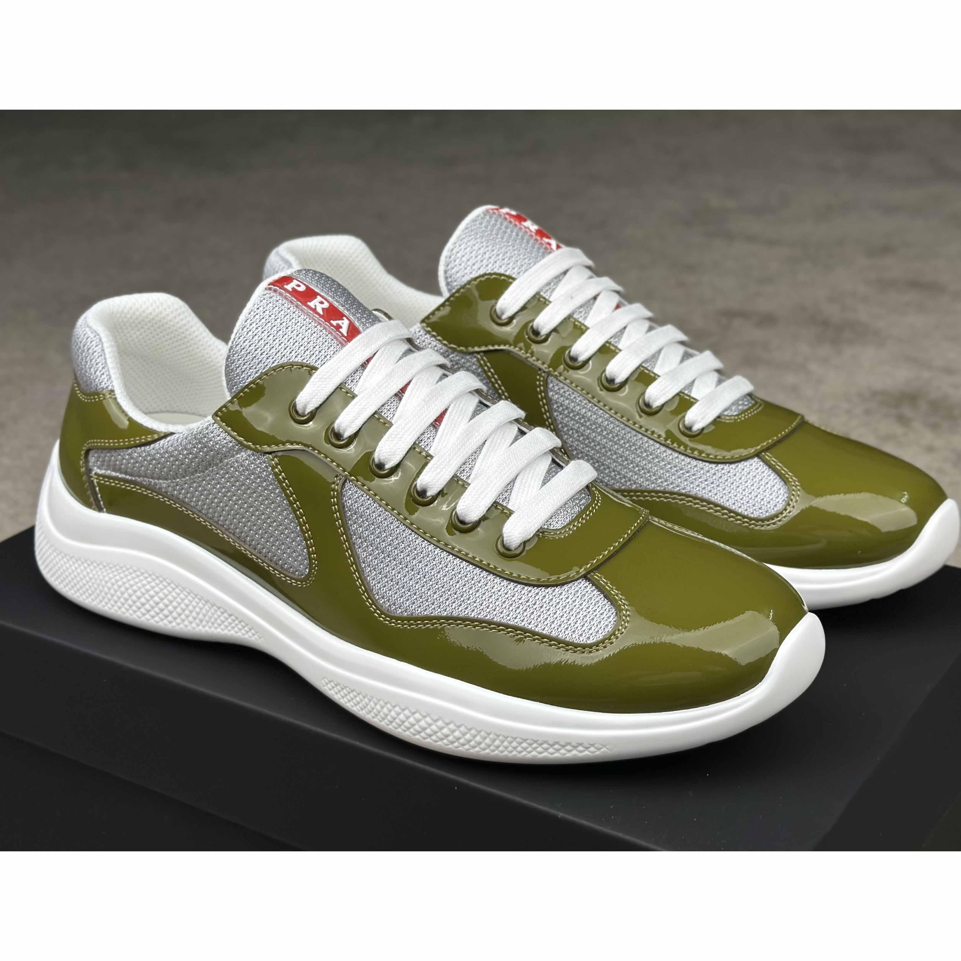 Prada Patent leather And Technical Fabric Prada America's Cup Sneakers - EUR FASHION