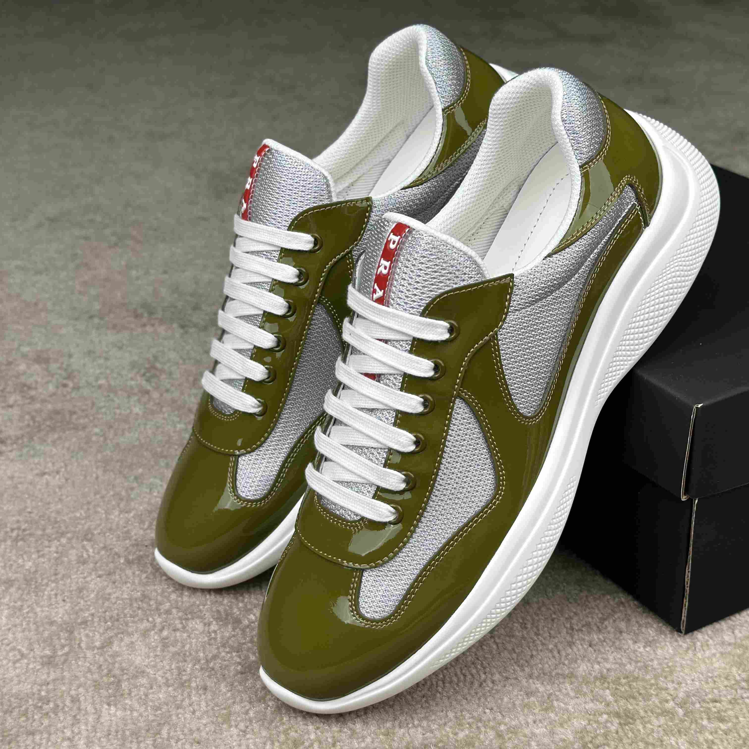 Prada Patent leather And Technical Fabric Prada America's Cup Sneakers - EUR FASHION