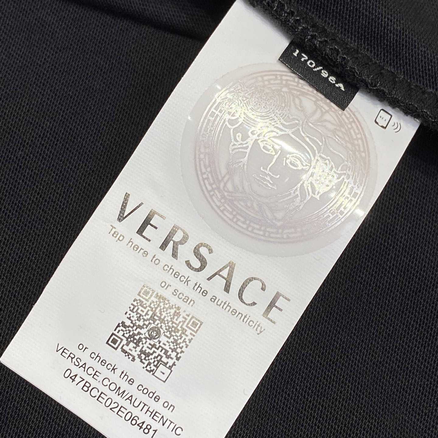 Versace Crystal Starfish Blason T-Shirt Black  - EUR FASHION