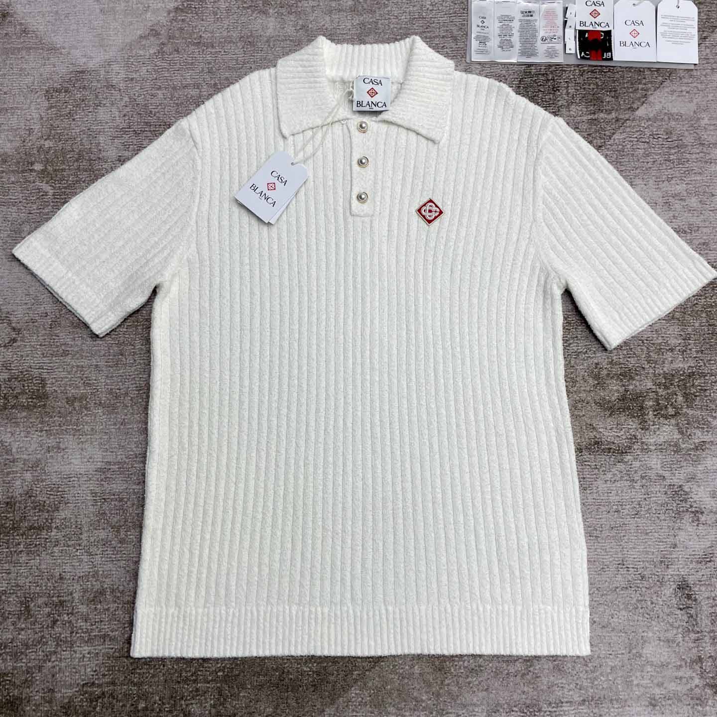 Casablanca Boucle Knit Polo Shirt   D0084 - EUR FASHION