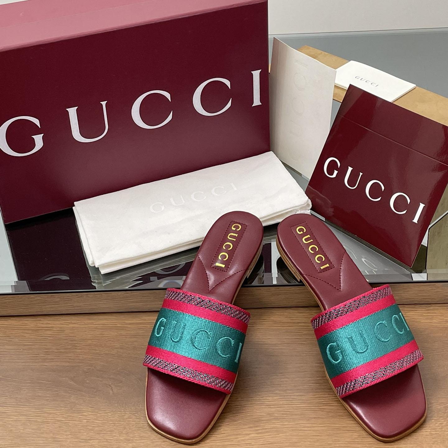 Gucci Women's Slide Sandal With Web - EUR FASHION