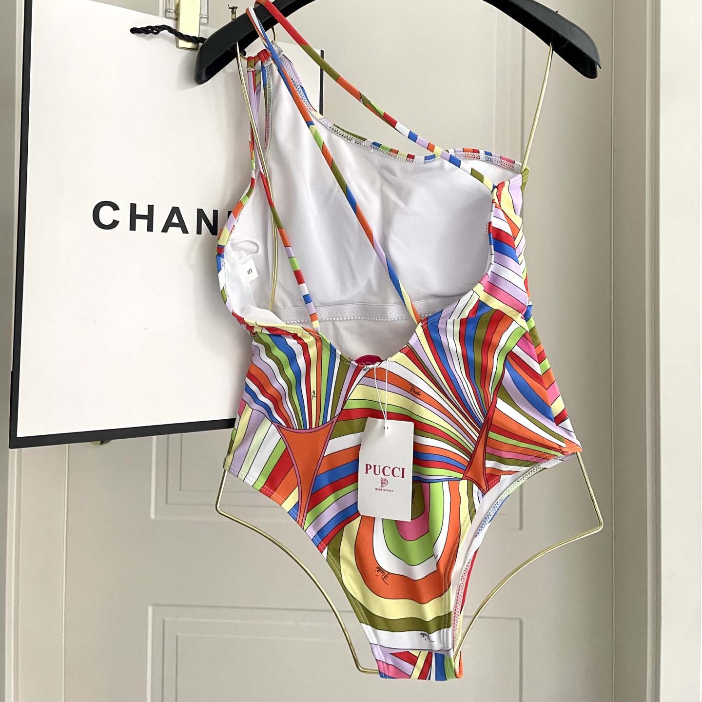 Pucci One-shoulder Embellished Printed Swimsuit  - EUR FASHION