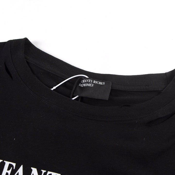 Enfants Riches Déprimés Cropped Distressed Logo-Print Cotton-Jersey - EUR FASHION