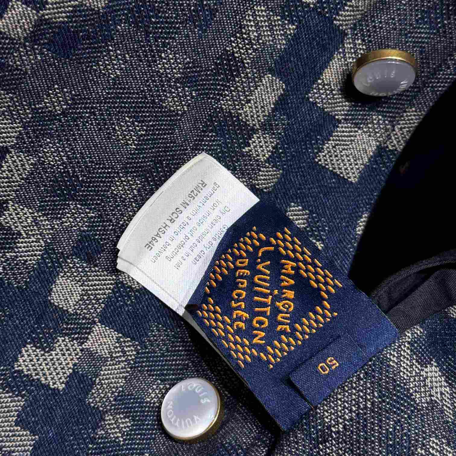 Louis Vuitton Graphic Collarless Denim Jacket   - EUR FASHION