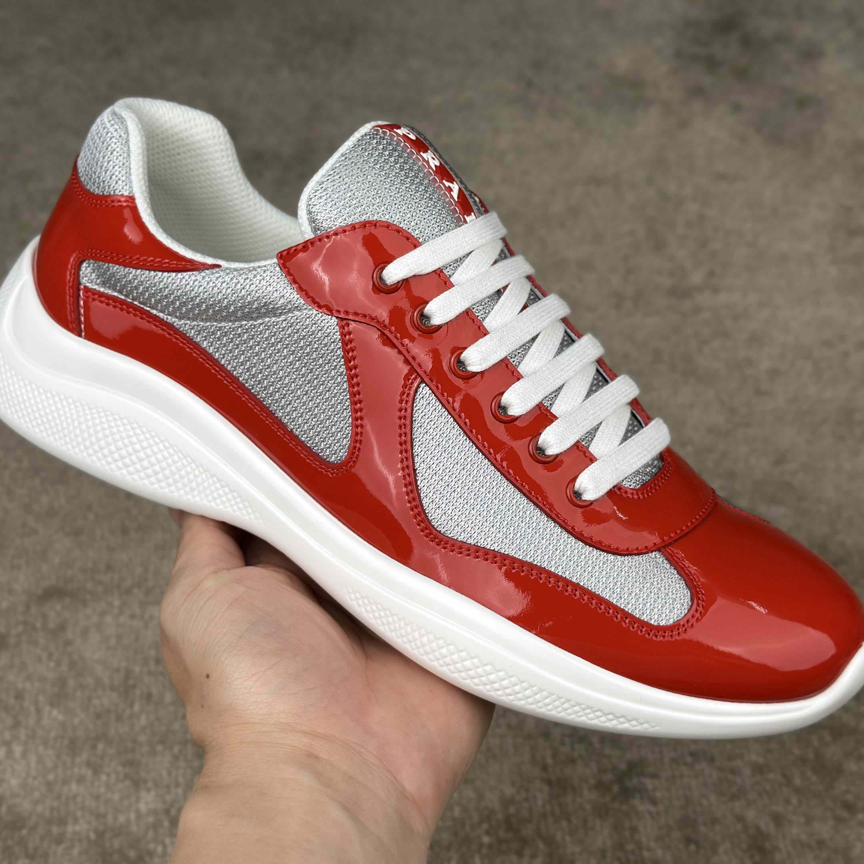 Prada Patent Leather And Technical Fabric Prada America's Cup Sneakers - EUR FASHION