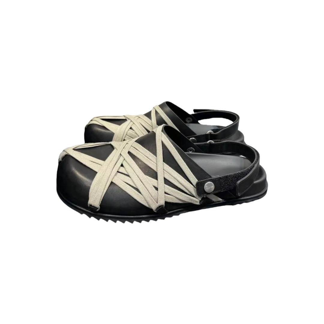 Rick Owens Hollywood Megalaced Mule Granola 'Black' - EUR FASHION