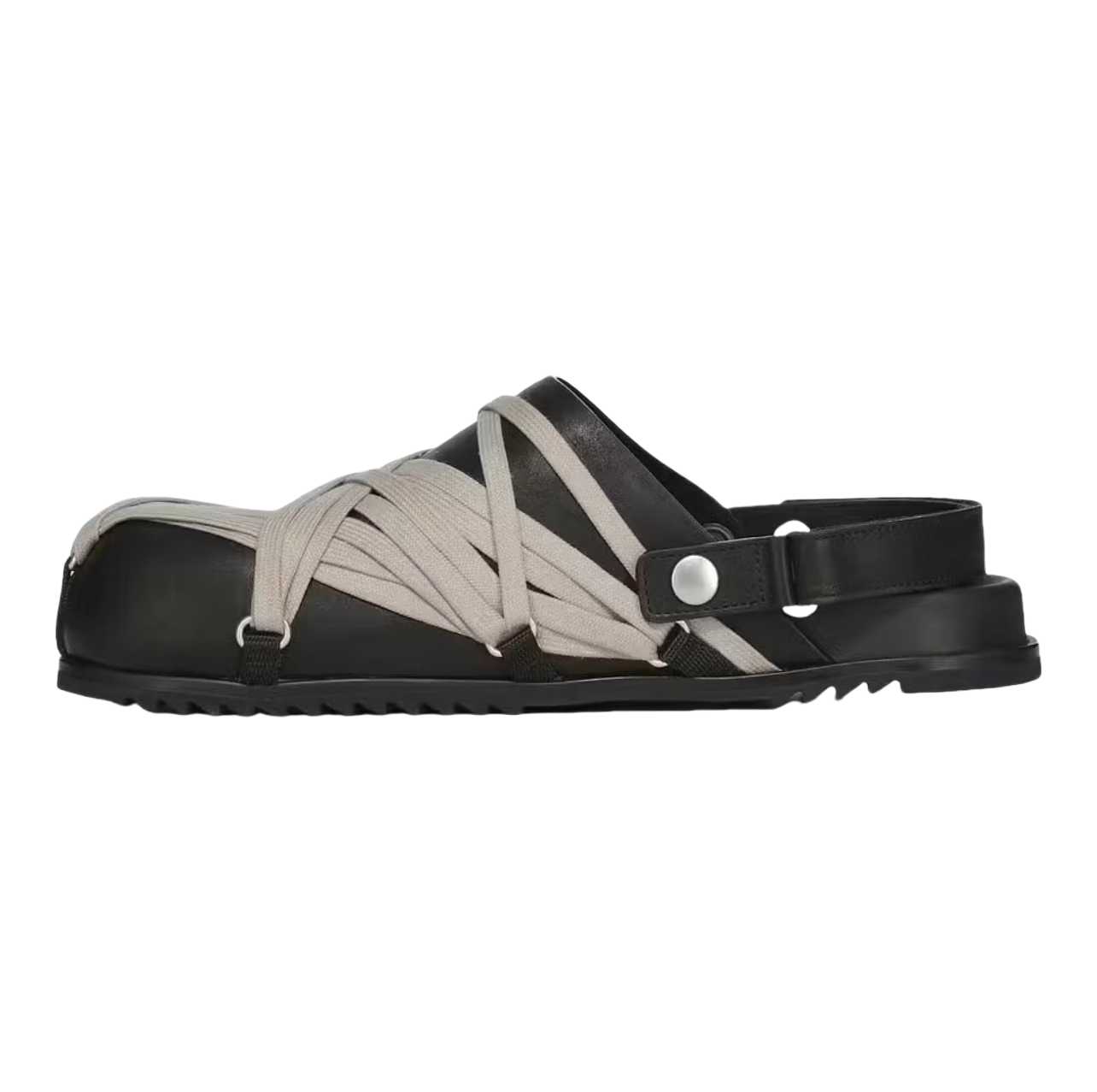 Rick Owens Hollywood Megalaced Mule Granola 'Black' - EUR FASHION