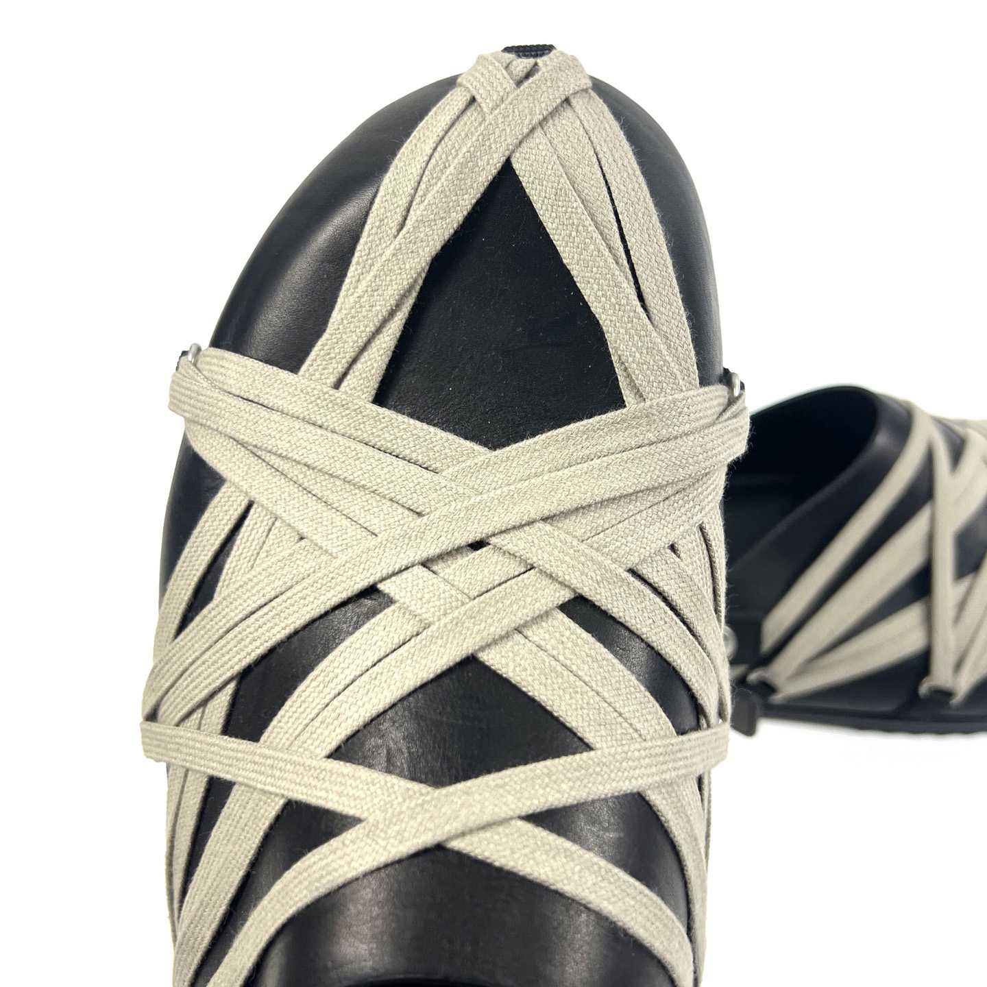Rick Owens Hollywood Megalaced Mule Granola 'Black' - EUR FASHION