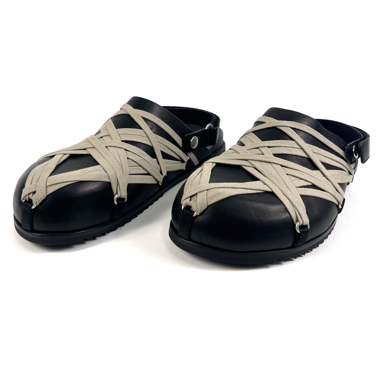 Rick Owens Hollywood Megalaced Mule Granola 'Black' - EUR FASHION