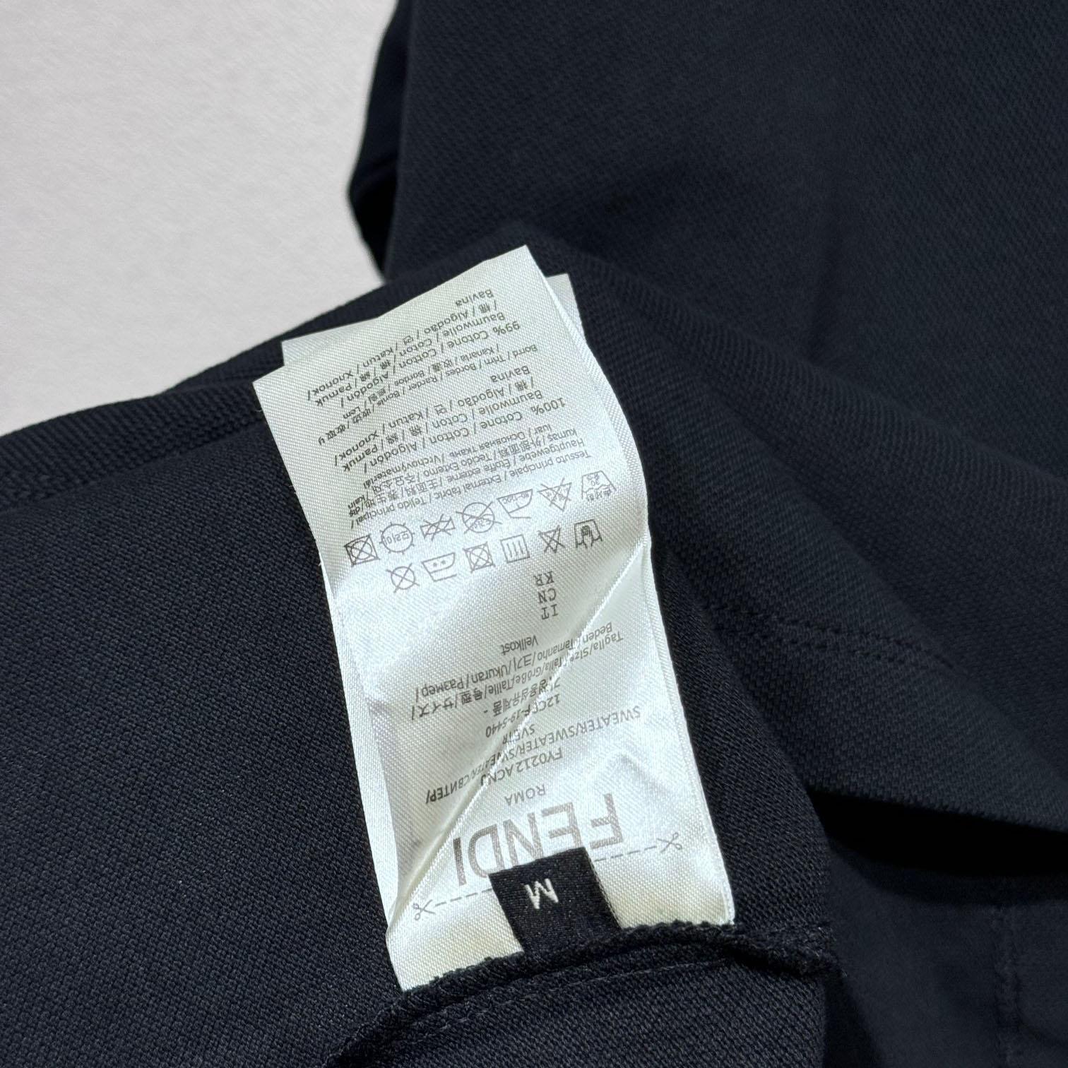 Fendi Black Cotton Polo Shirt - EUR FASHION