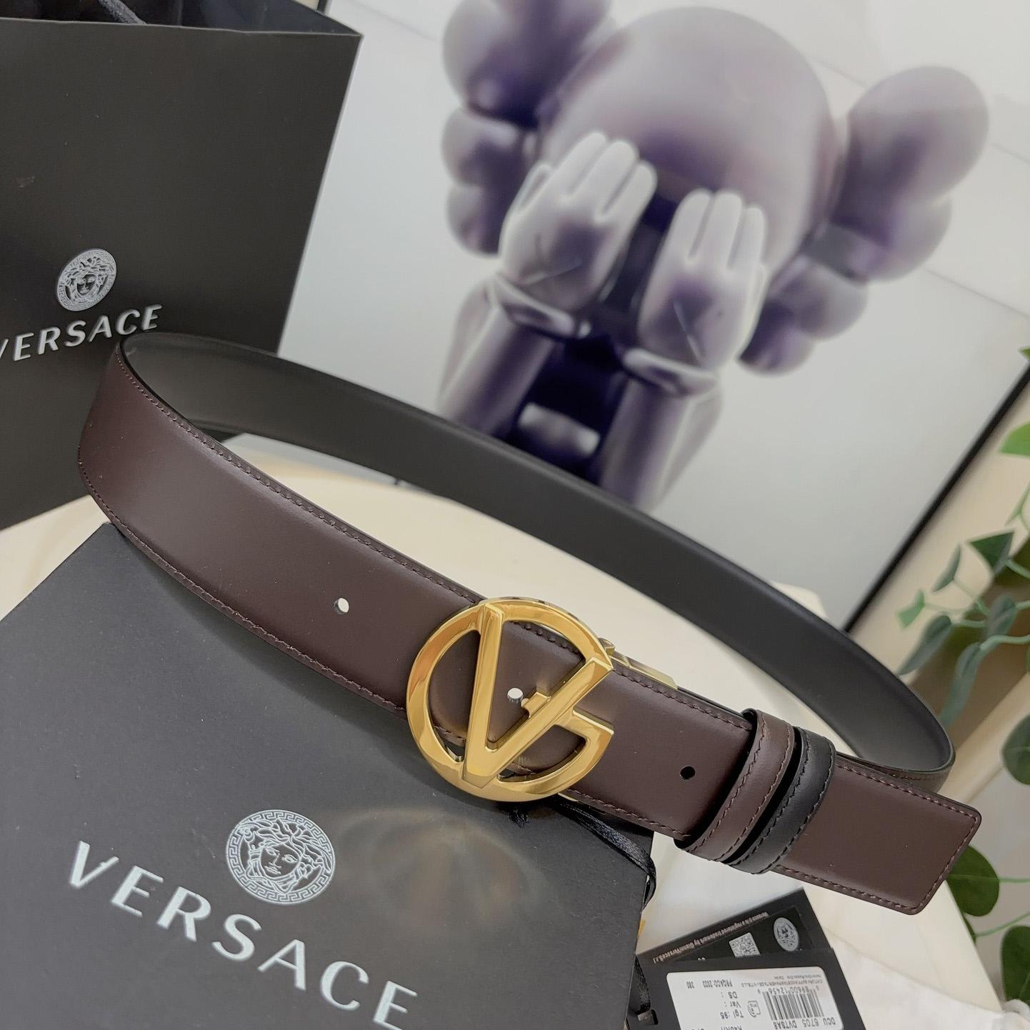 Versace Leather Belt   40mm - EUR FASHION