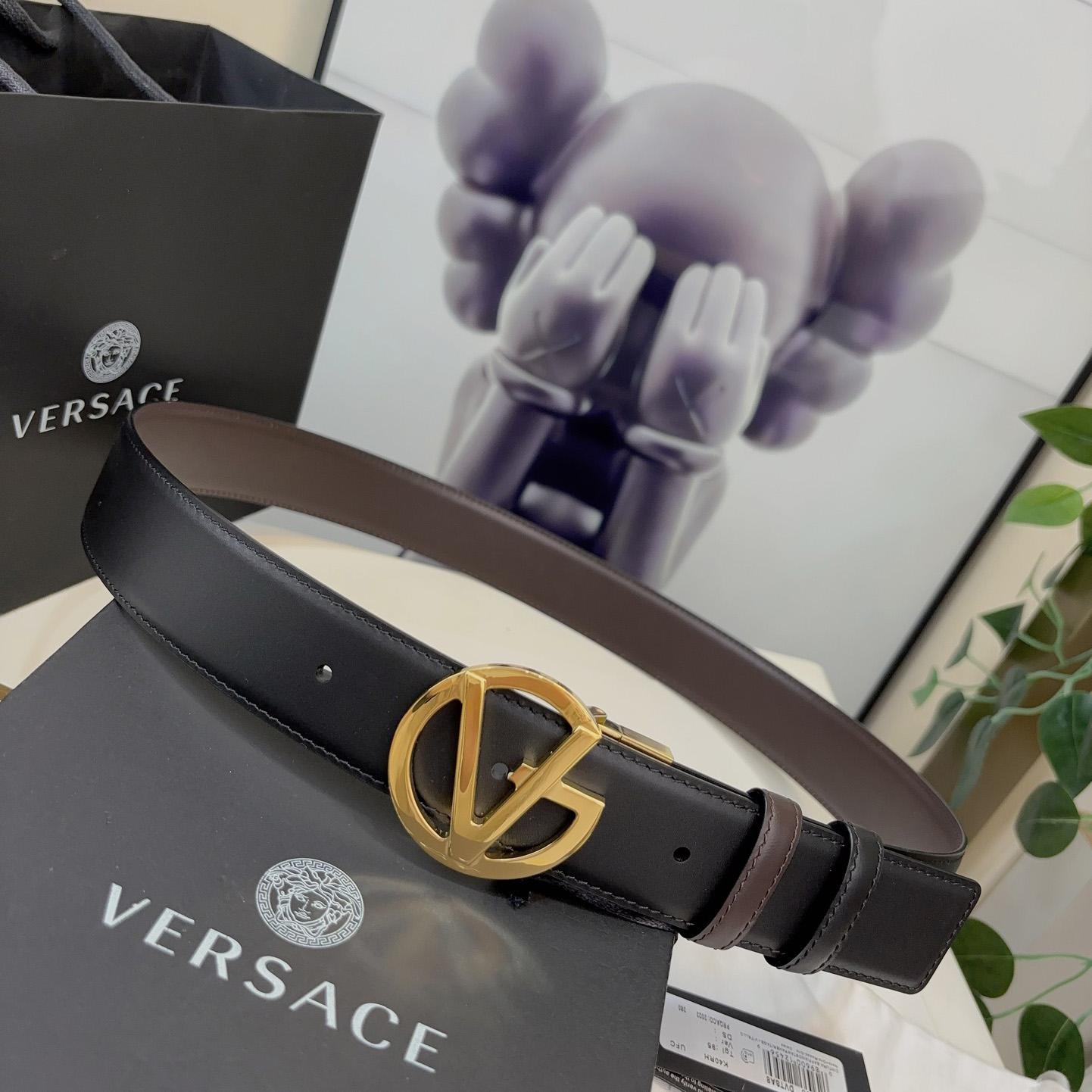 Versace Leather Belt   40mm - EUR FASHION