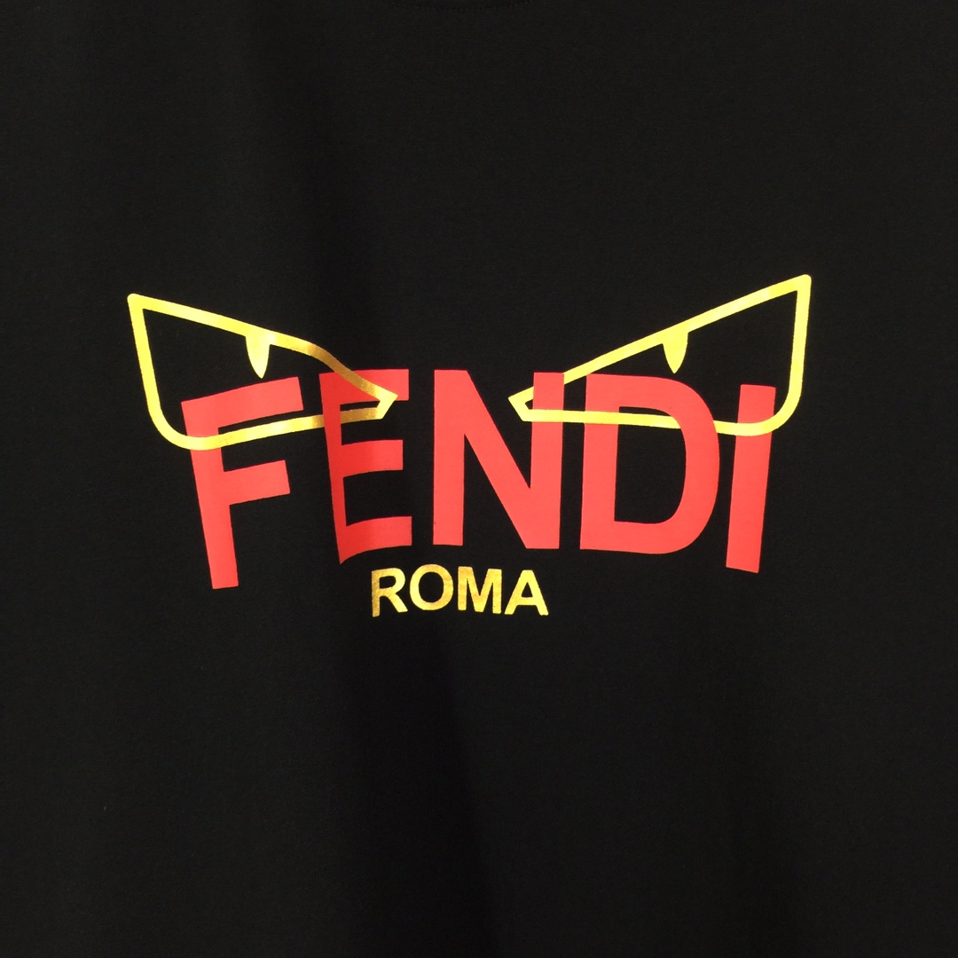 Fendi Lunar New Year Black Cotton T-shirt - EUR FASHION