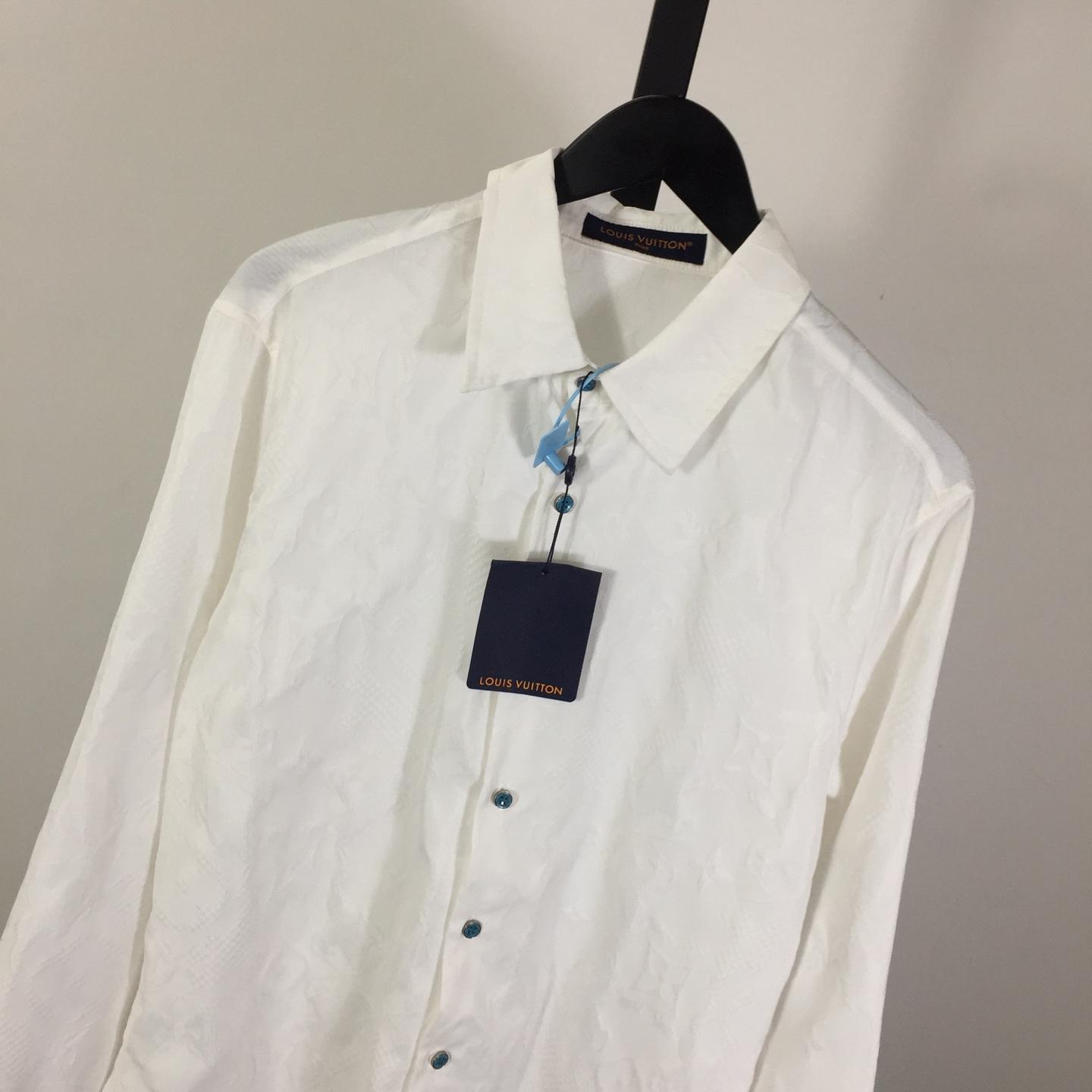 Louis Vuitton Long-Sleeved Jacquard Silk Shirt   1AFWRZ - EUR FASHION