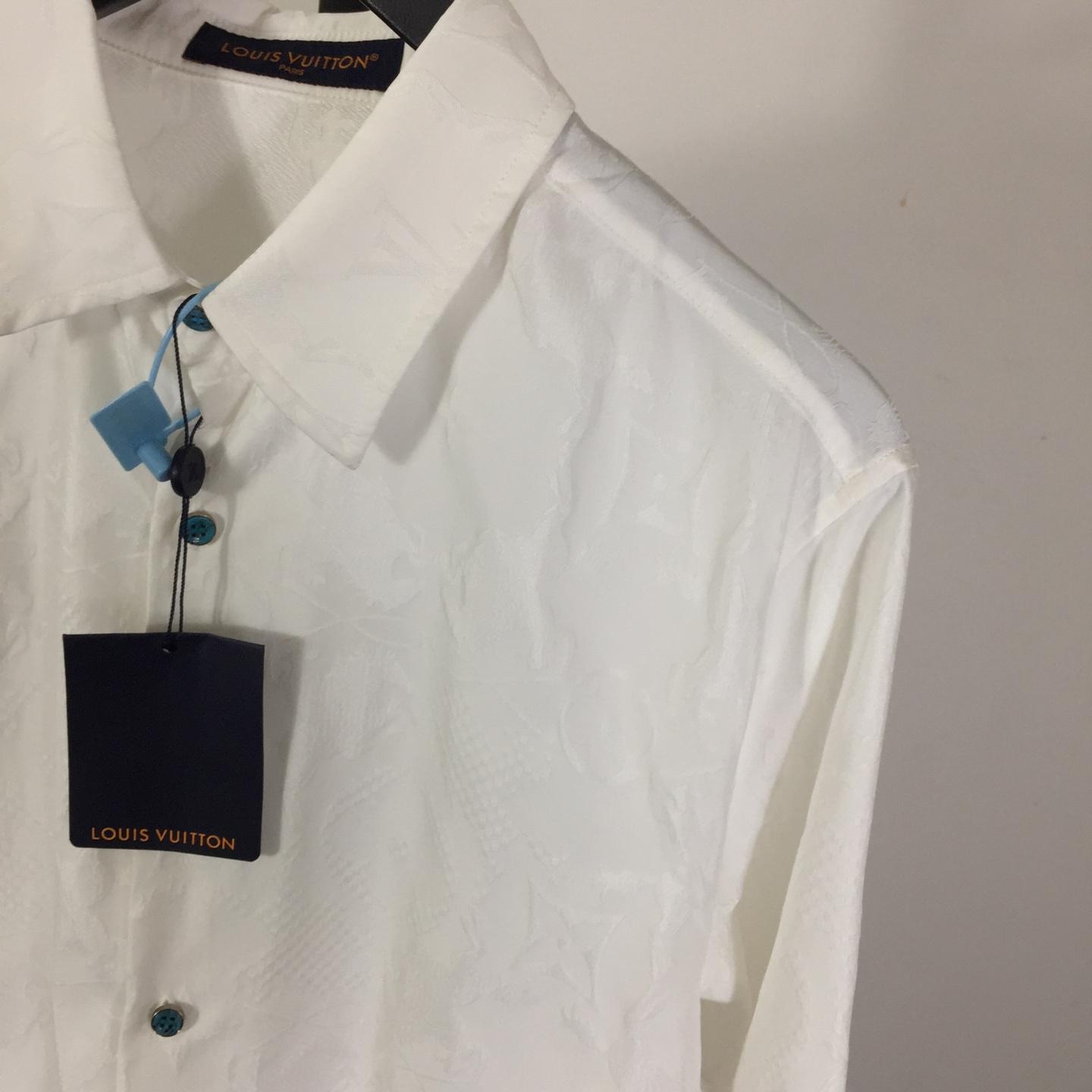 Louis Vuitton Long-Sleeved Jacquard Silk Shirt   1AFWRZ - EUR FASHION
