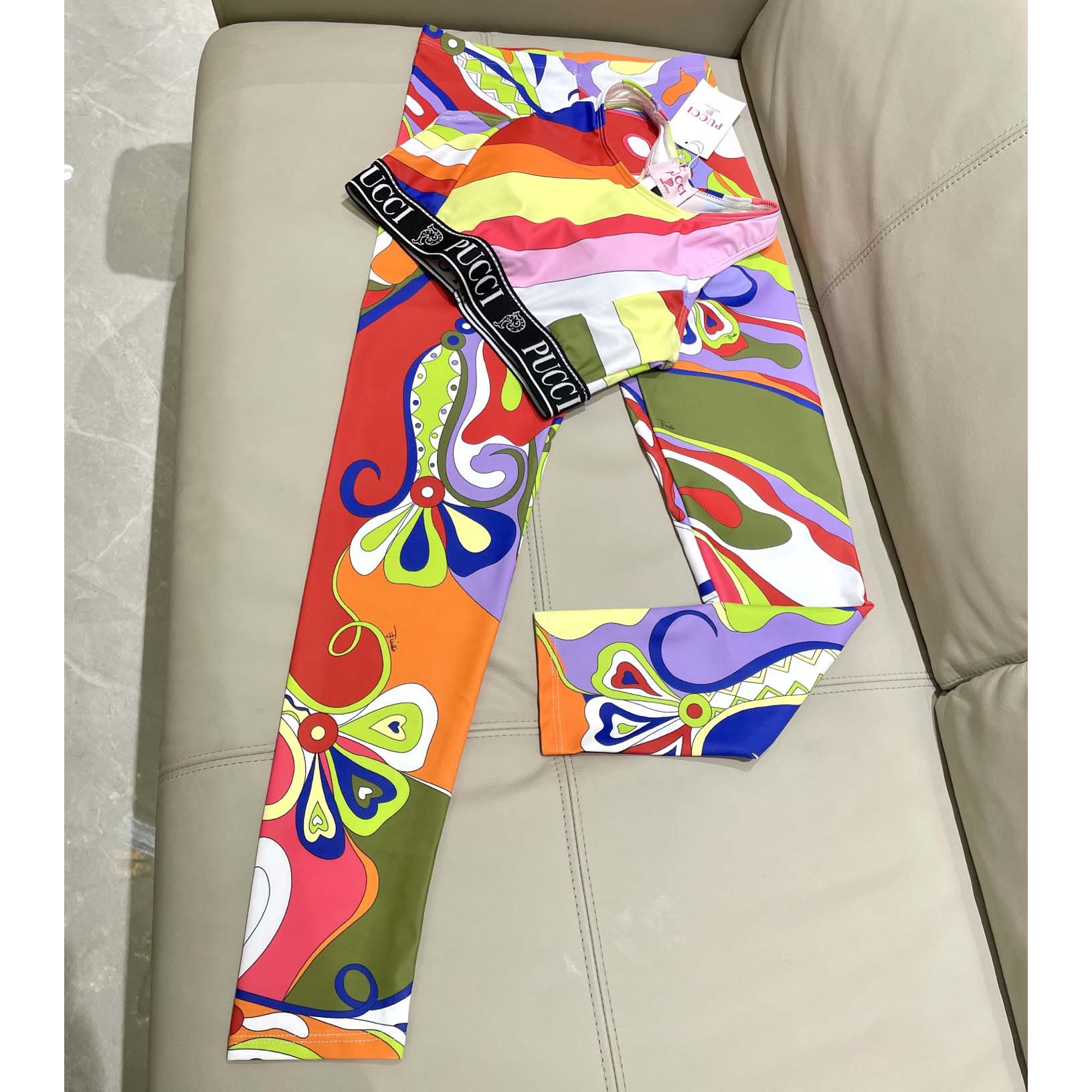Pucci Iride-Print Crop Top And Leggings  - EUR FASHION