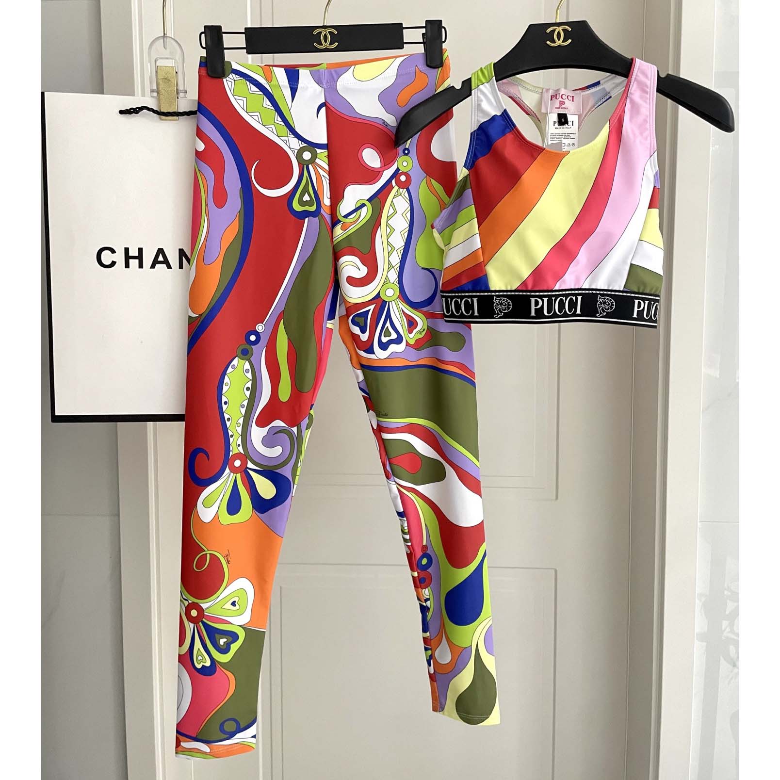 Pucci Iride-Print Crop Top And Leggings  - EUR FASHION