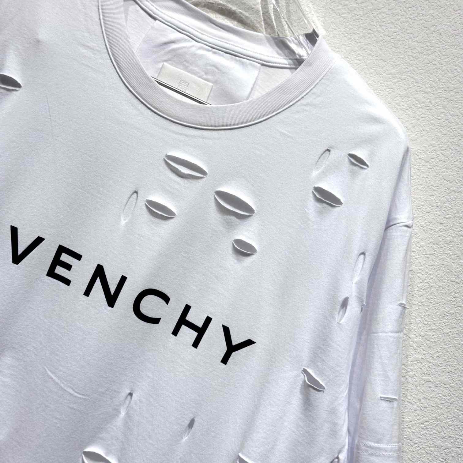 Givenchy White Destroyed T-Shirt  - EUR FASHION