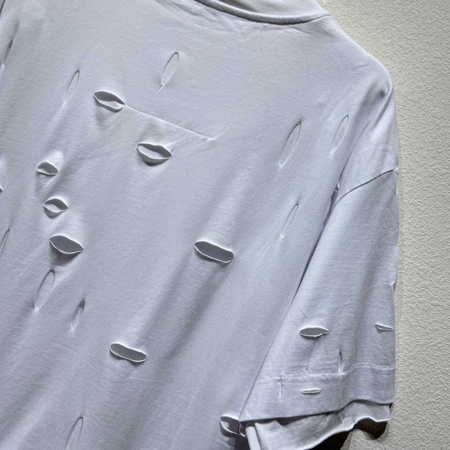 Givenchy White Destroyed T-Shirt  - EUR FASHION