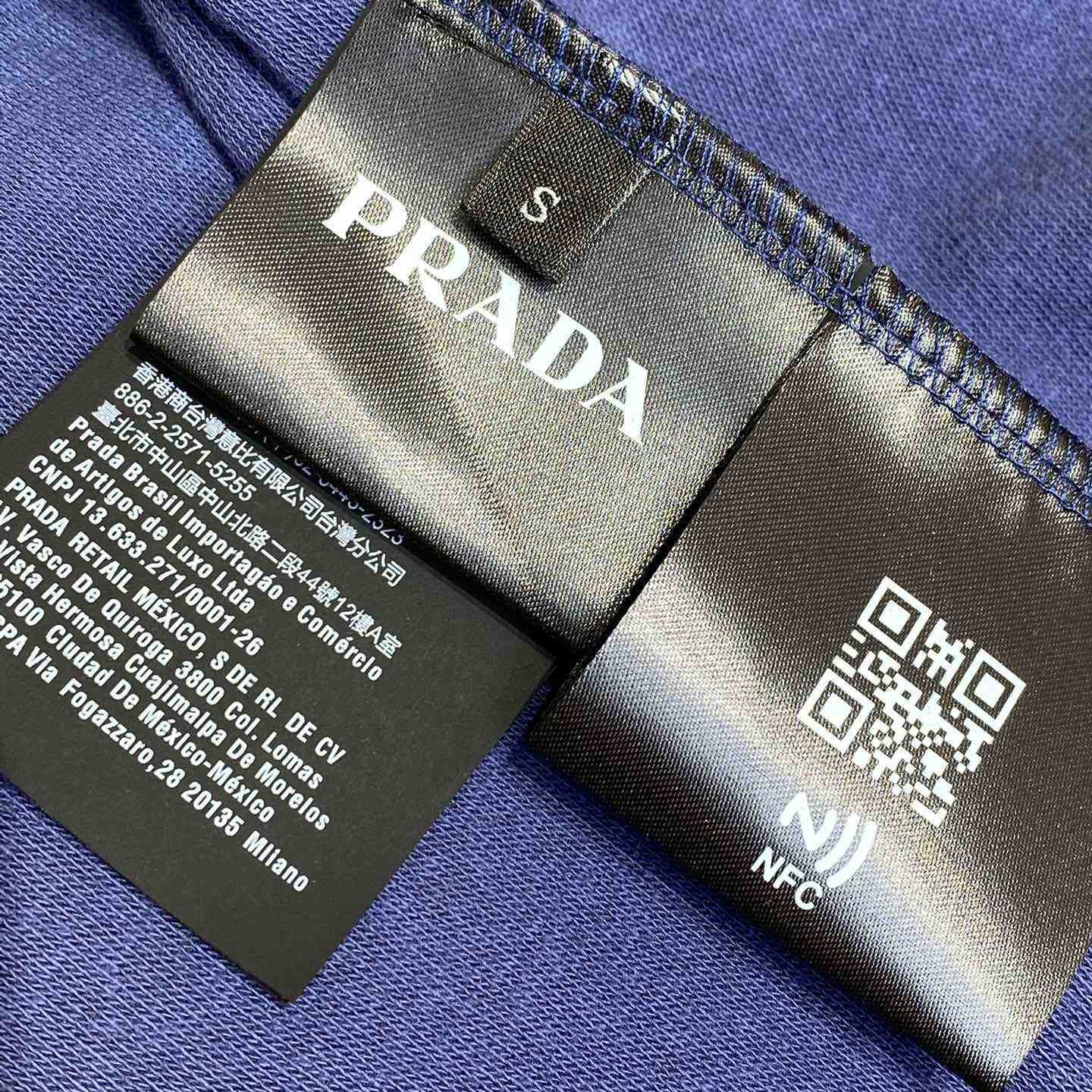 Prada Triangle-logo Terry T-shirt - EUR FASHION