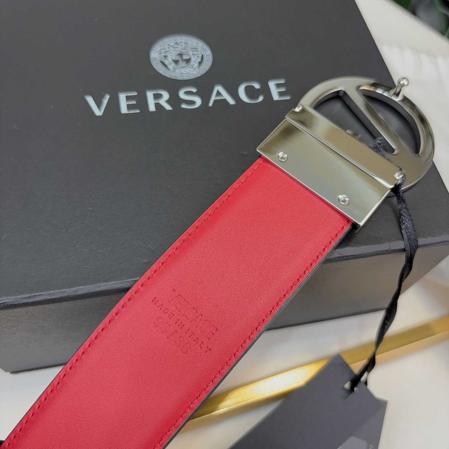 Versace Leather Belt   40mm - EUR FASHION