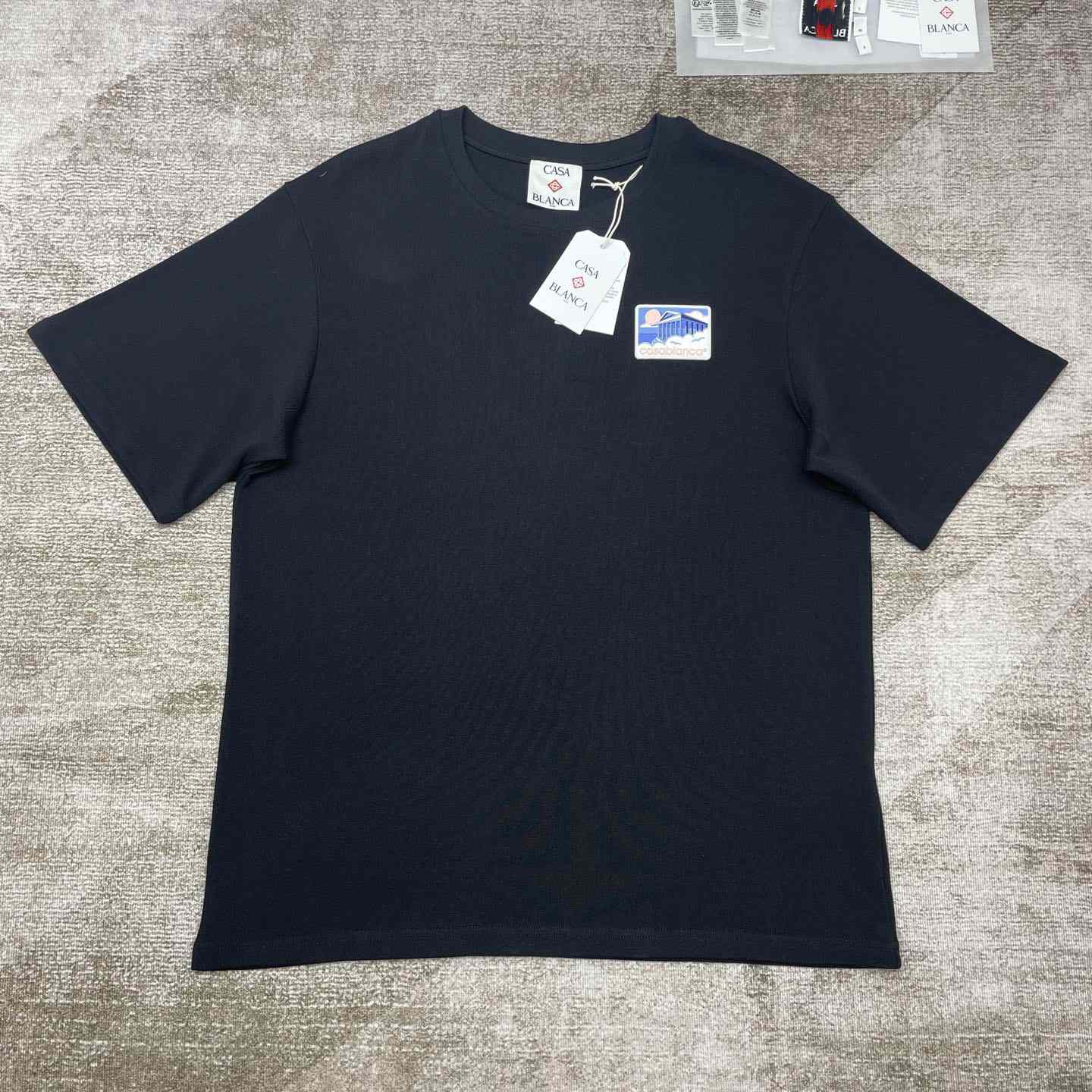 Casablanca Black Greek Temple Applique Jersey T-Shirt   C979 - EUR FASHION