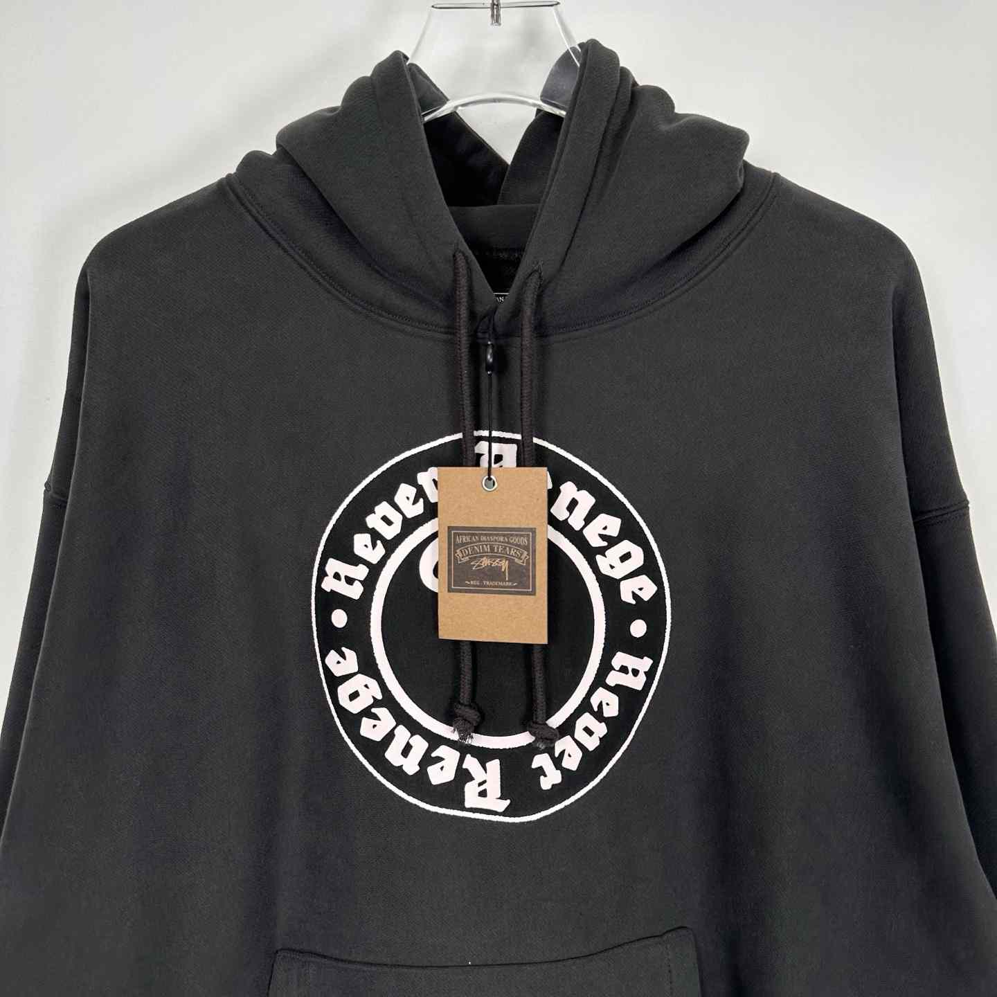 Denim Tears x Stussy Never Renege Hoodie Black - EUR FASHION