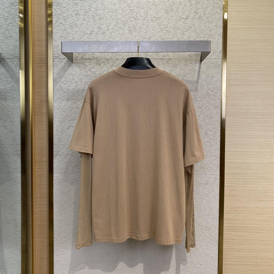 Acne Studios Beige Layered Print T-shirt - EUR FASHION