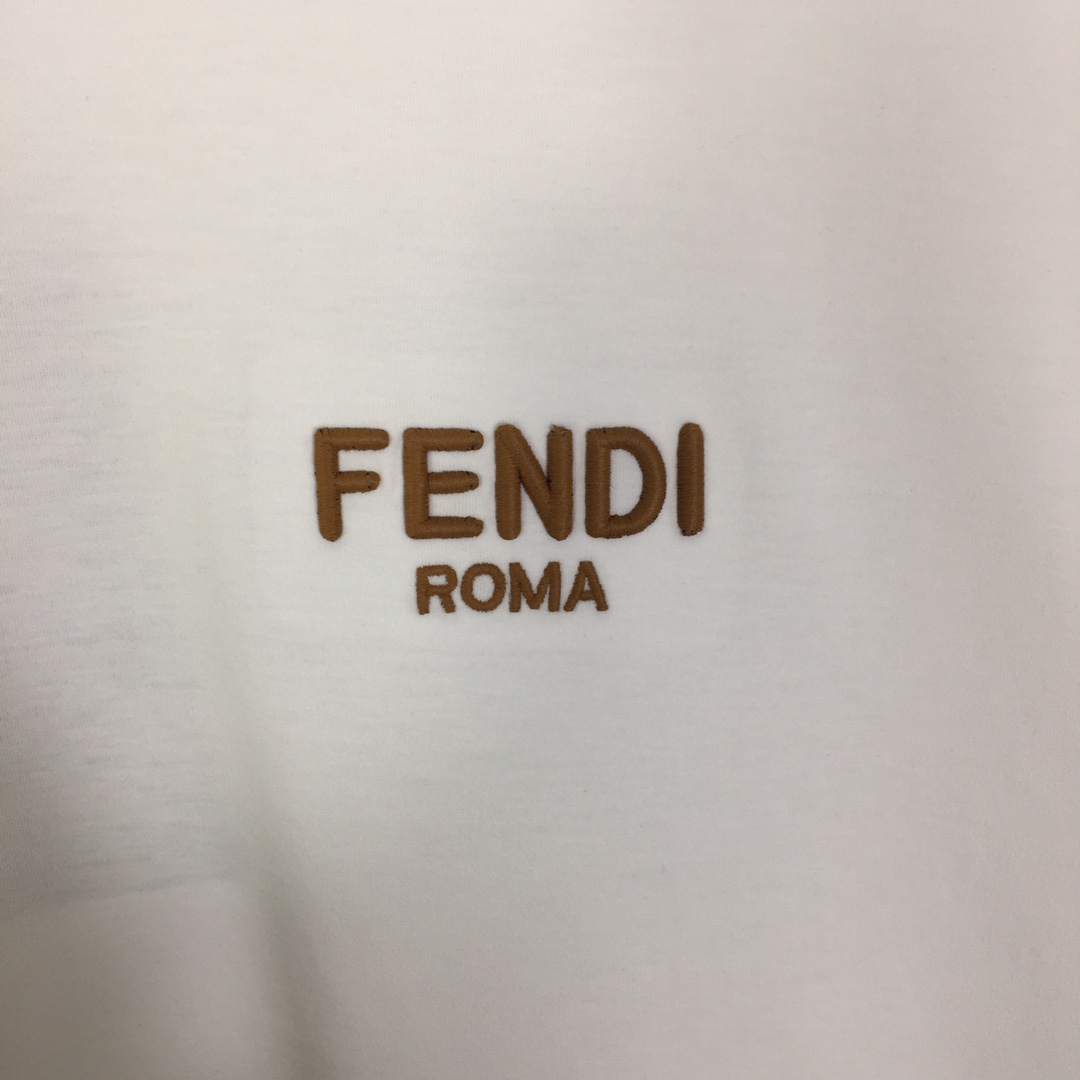 Fendi Cotton Jersey T-shirt With Embroidery - EUR FASHION