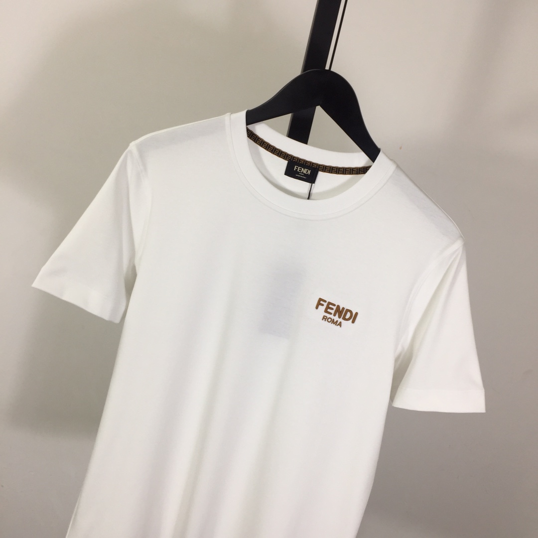 Fendi Cotton Jersey T-shirt With Embroidery - EUR FASHION