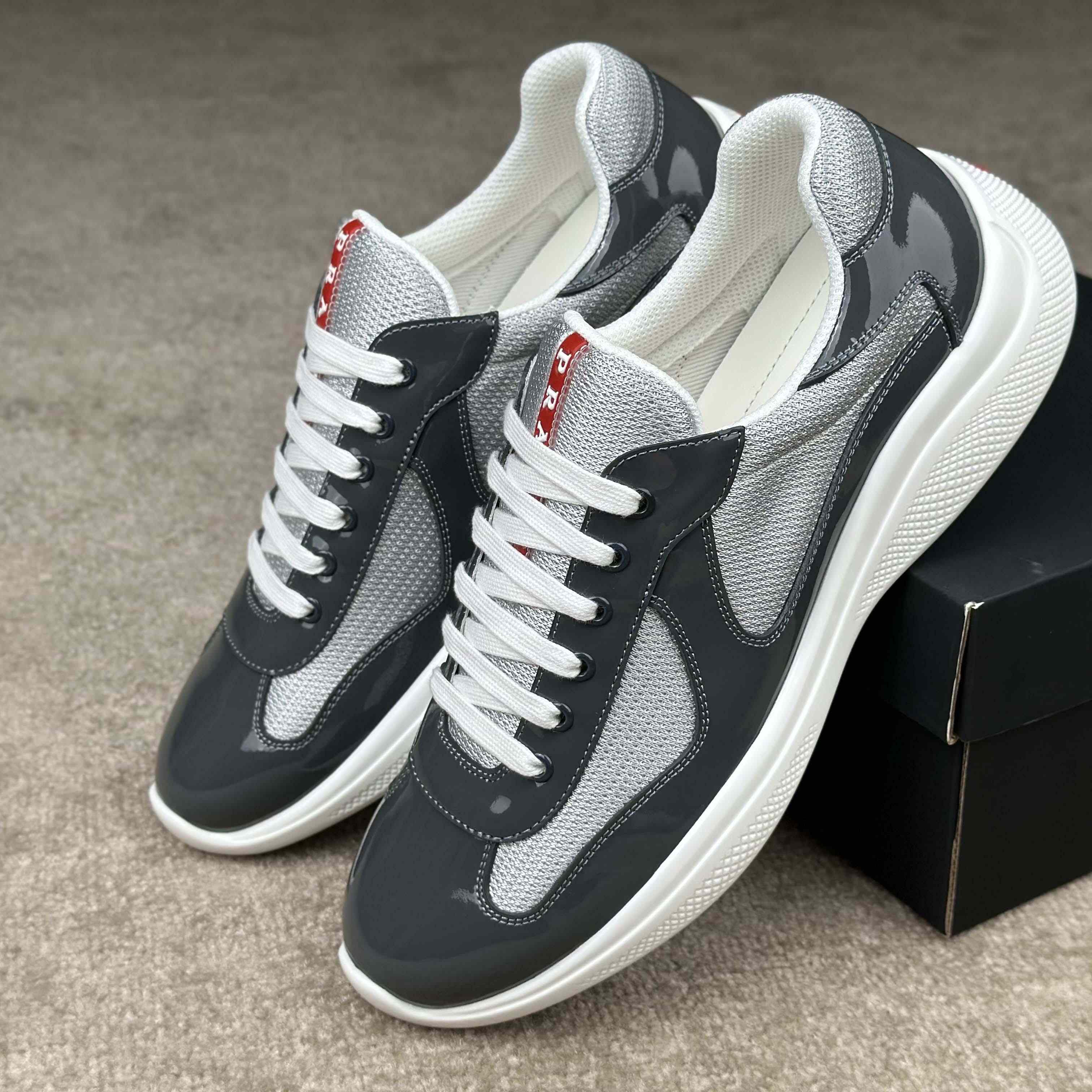 Prada Patent leather And Technical Fabric Prada America's Cup Sneakers - EUR FASHION