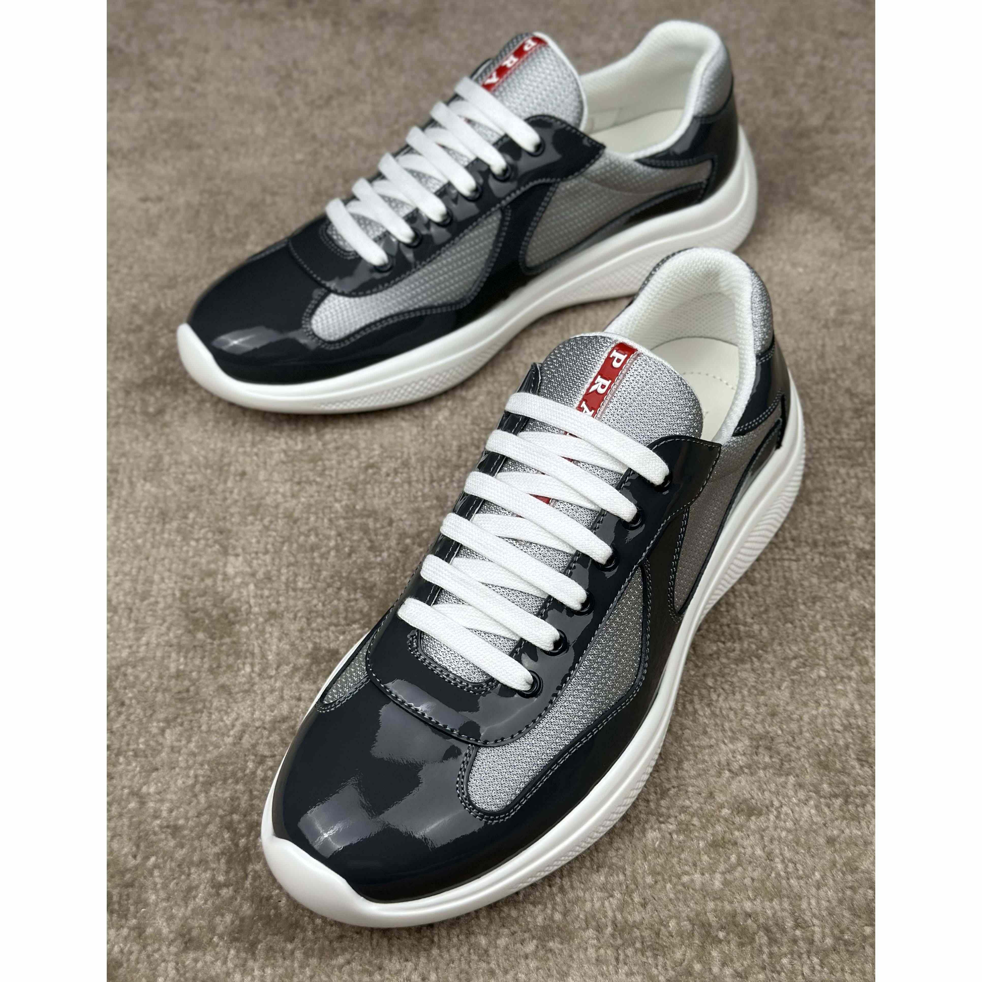Prada Patent leather And Technical Fabric Prada America's Cup Sneakers - EUR FASHION