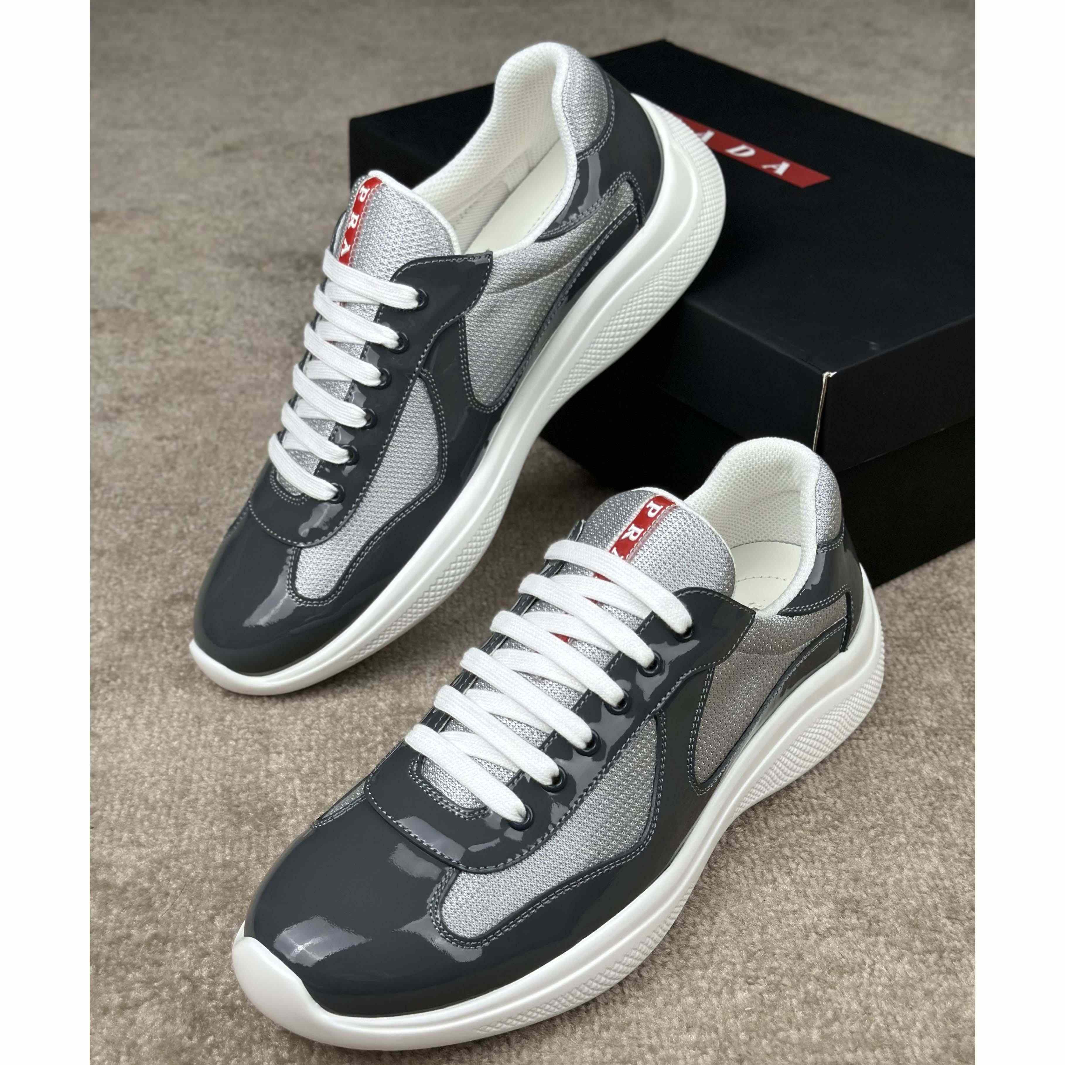 Prada Patent leather And Technical Fabric Prada America's Cup Sneakers - EUR FASHION