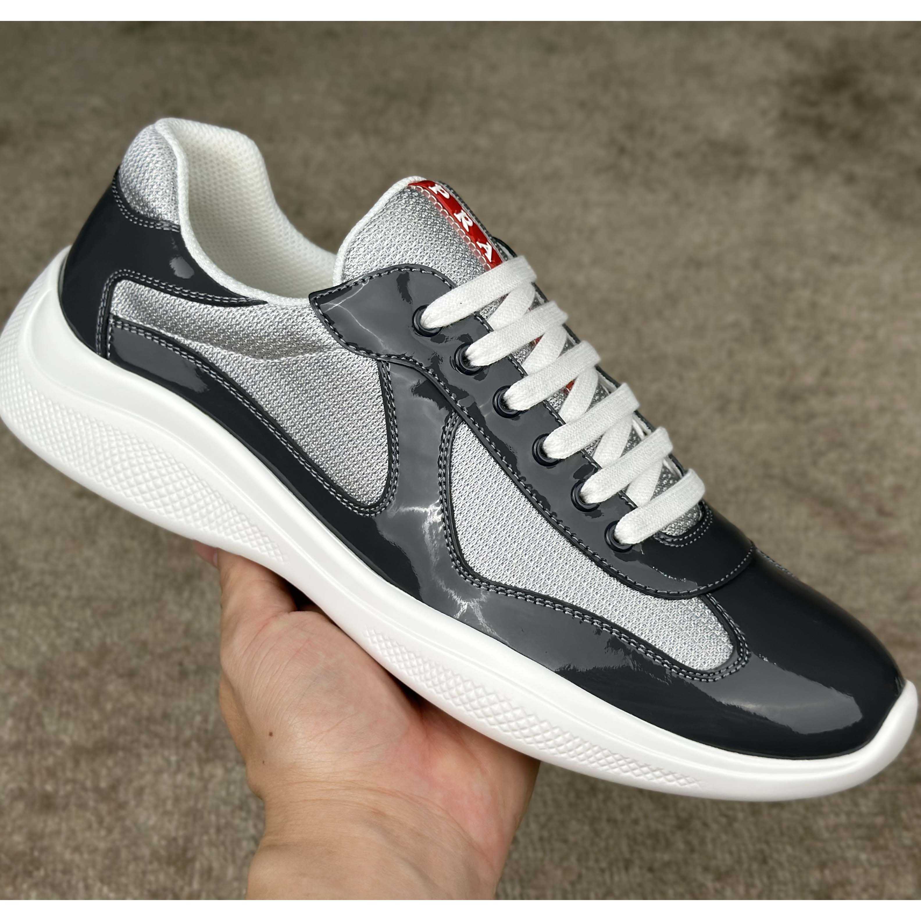 Prada Patent leather And Technical Fabric Prada America's Cup Sneakers - EUR FASHION