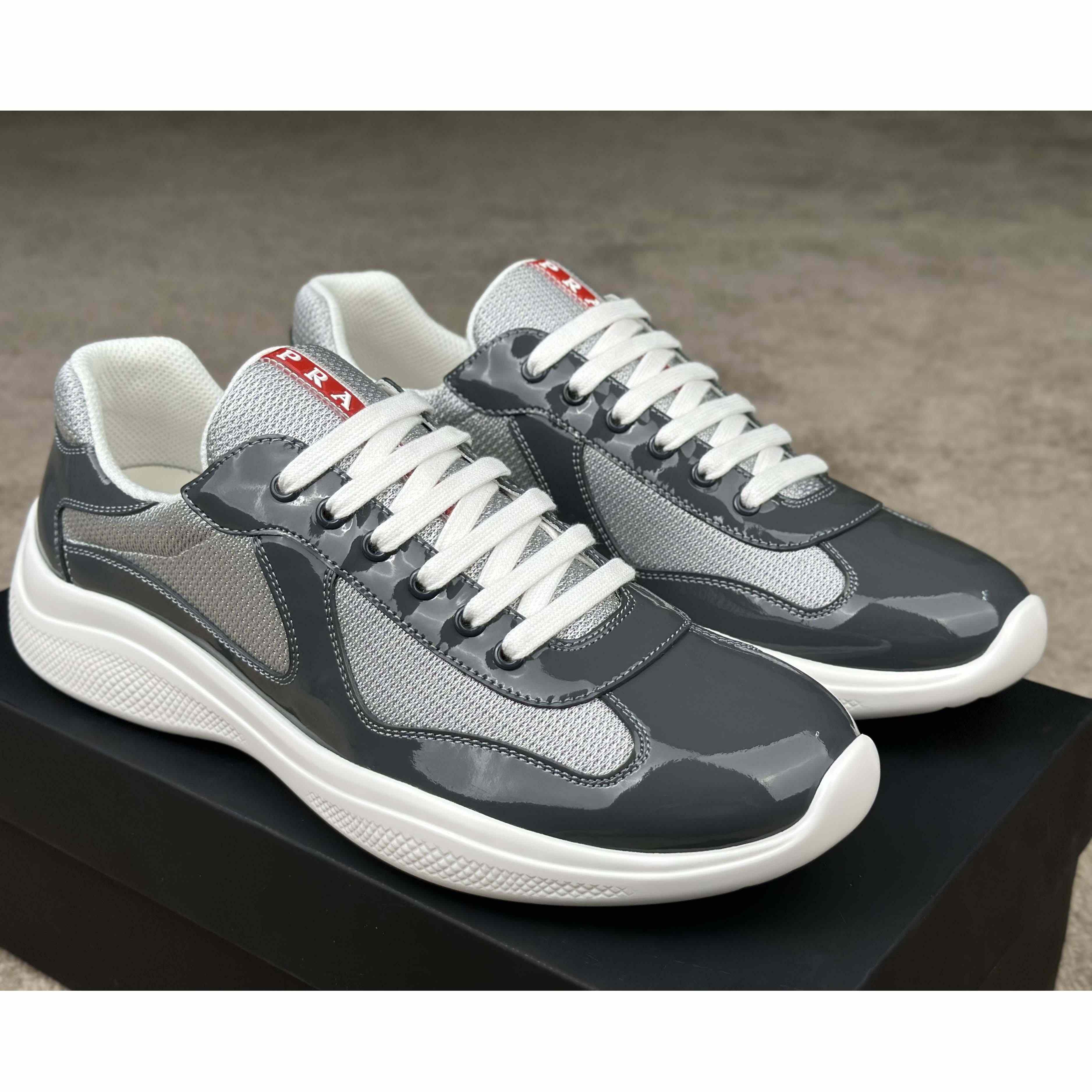 Prada Patent leather And Technical Fabric Prada America's Cup Sneakers - EUR FASHION