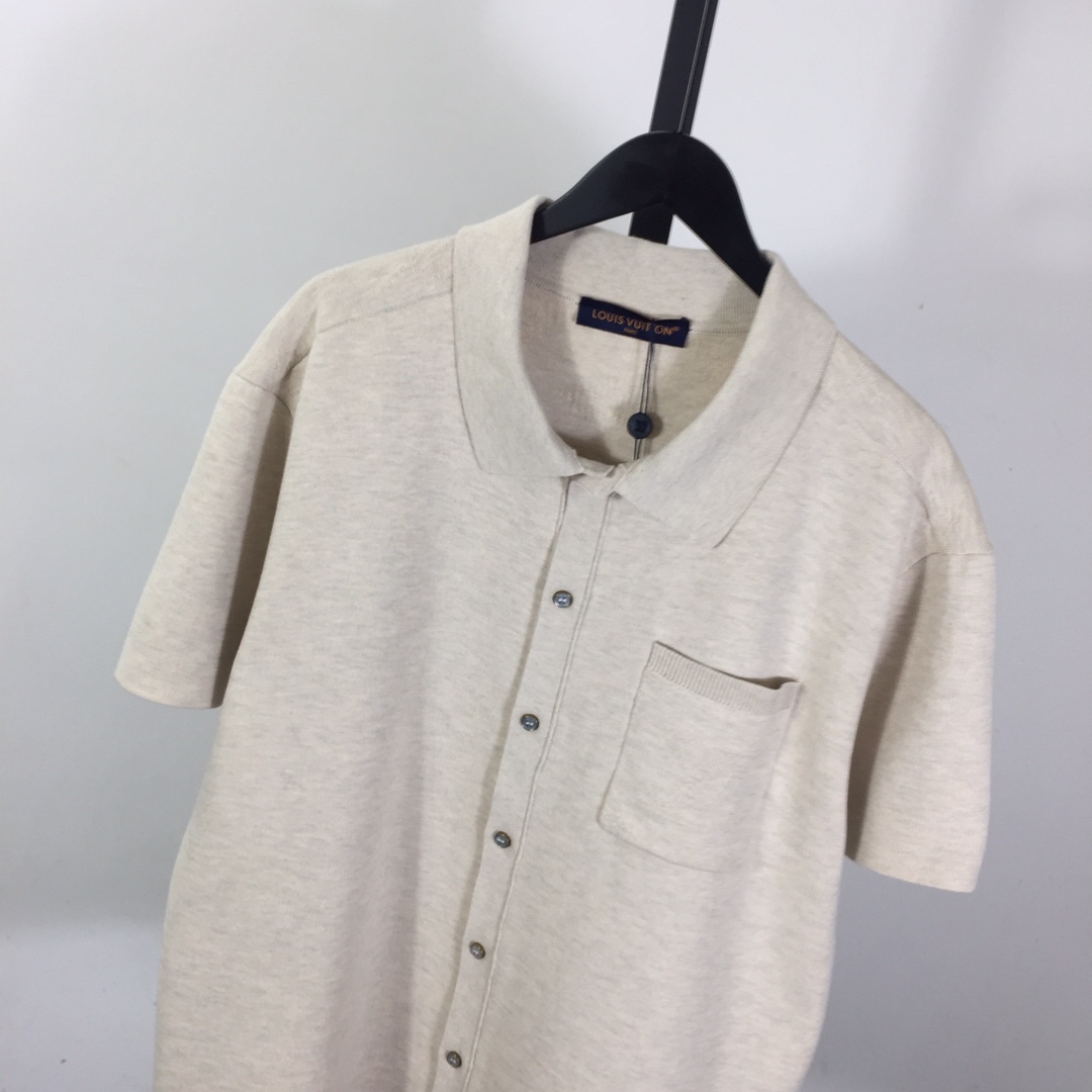 Louis Vuitton Monogram Embossed Short-Sleeved Knit Shirt - EUR FASHION