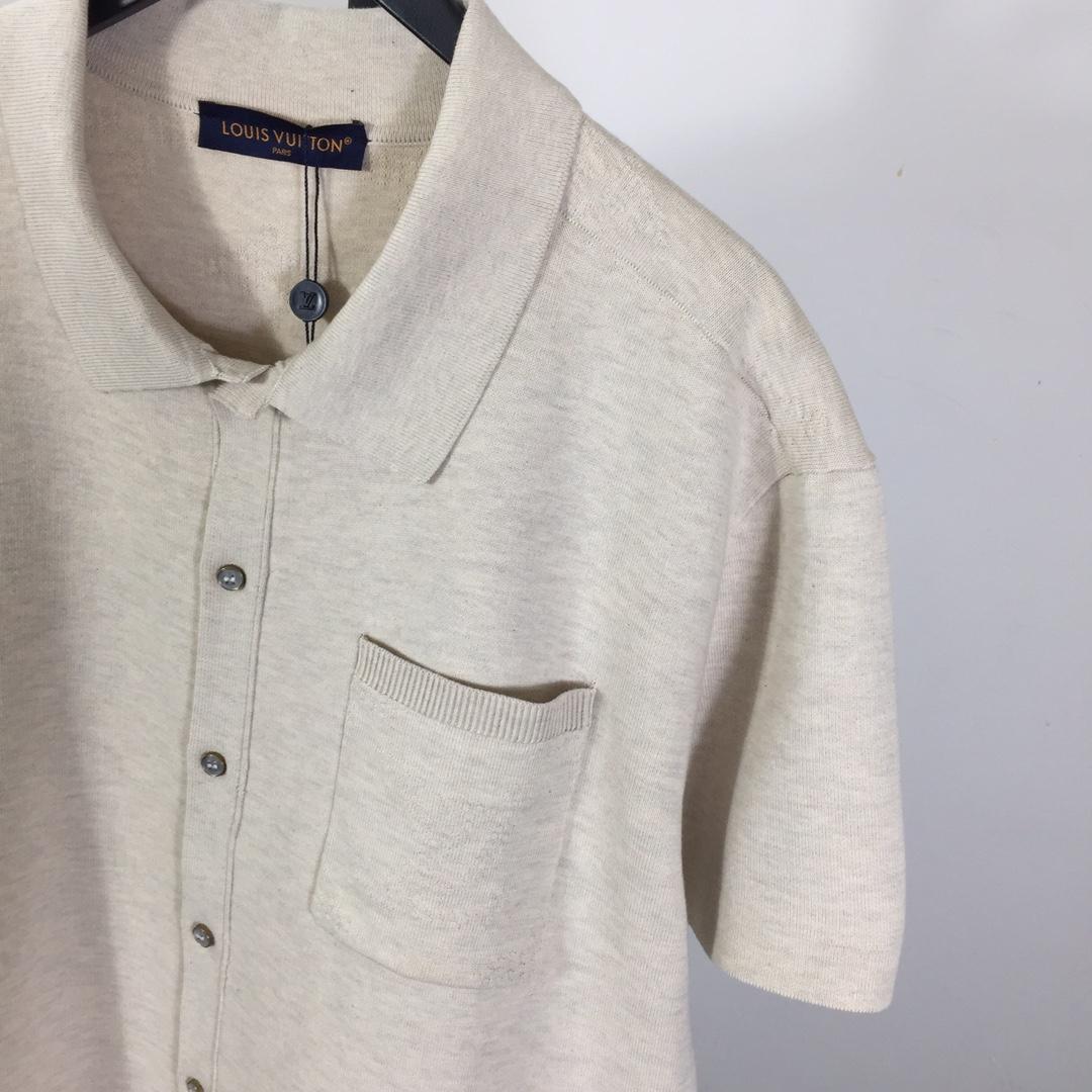 Louis Vuitton Monogram Embossed Short-Sleeved Knit Shirt - EUR FASHION