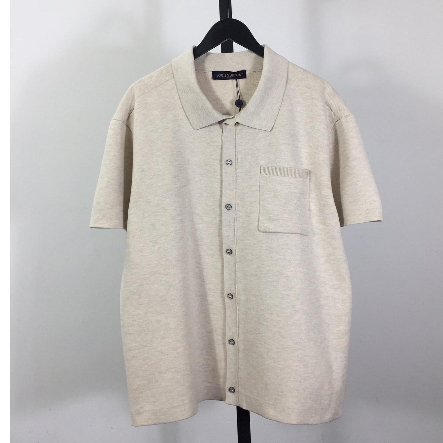 Louis Vuitton Monogram Embossed Short-Sleeved Knit Shirt - EUR FASHION
