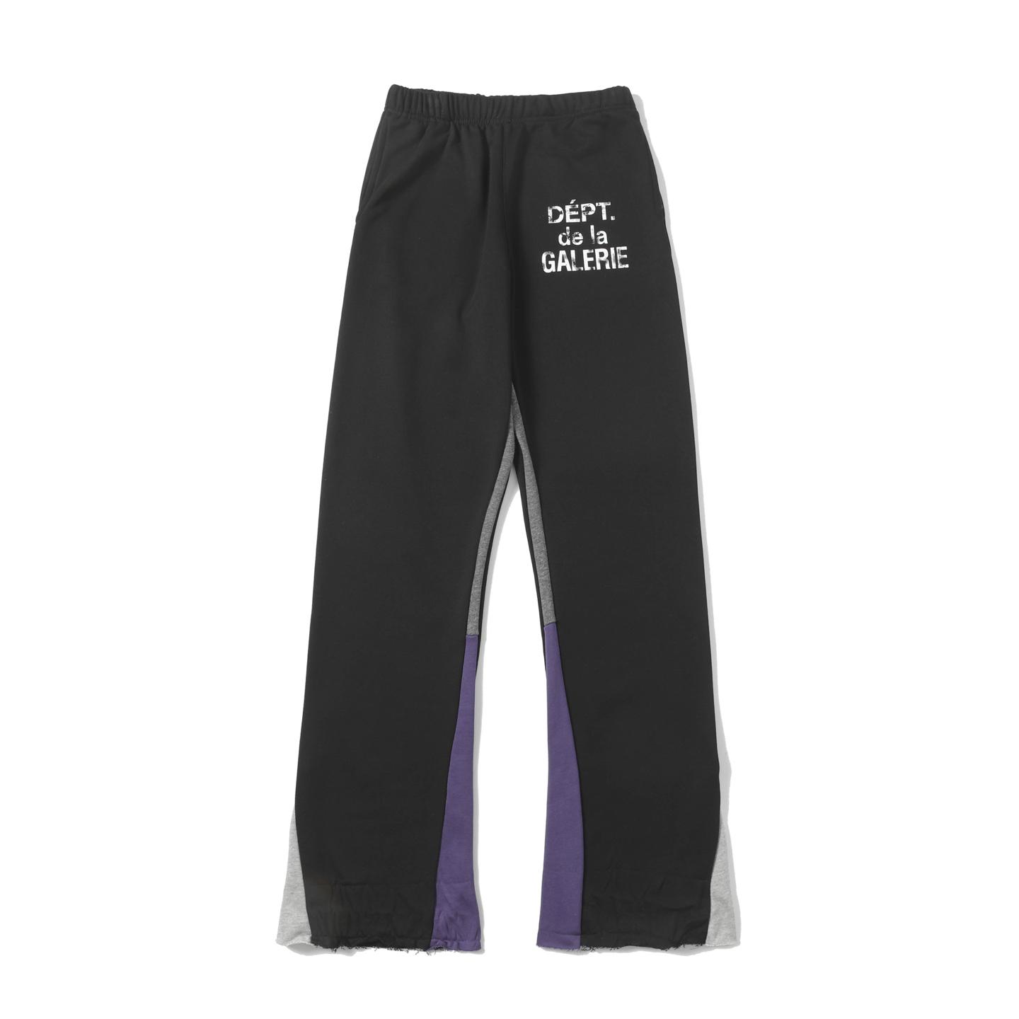 Gallery Dept. Flared Denim-Panelled Logo-Print Cotton-Jersey Sweatpants - EUR FASHION