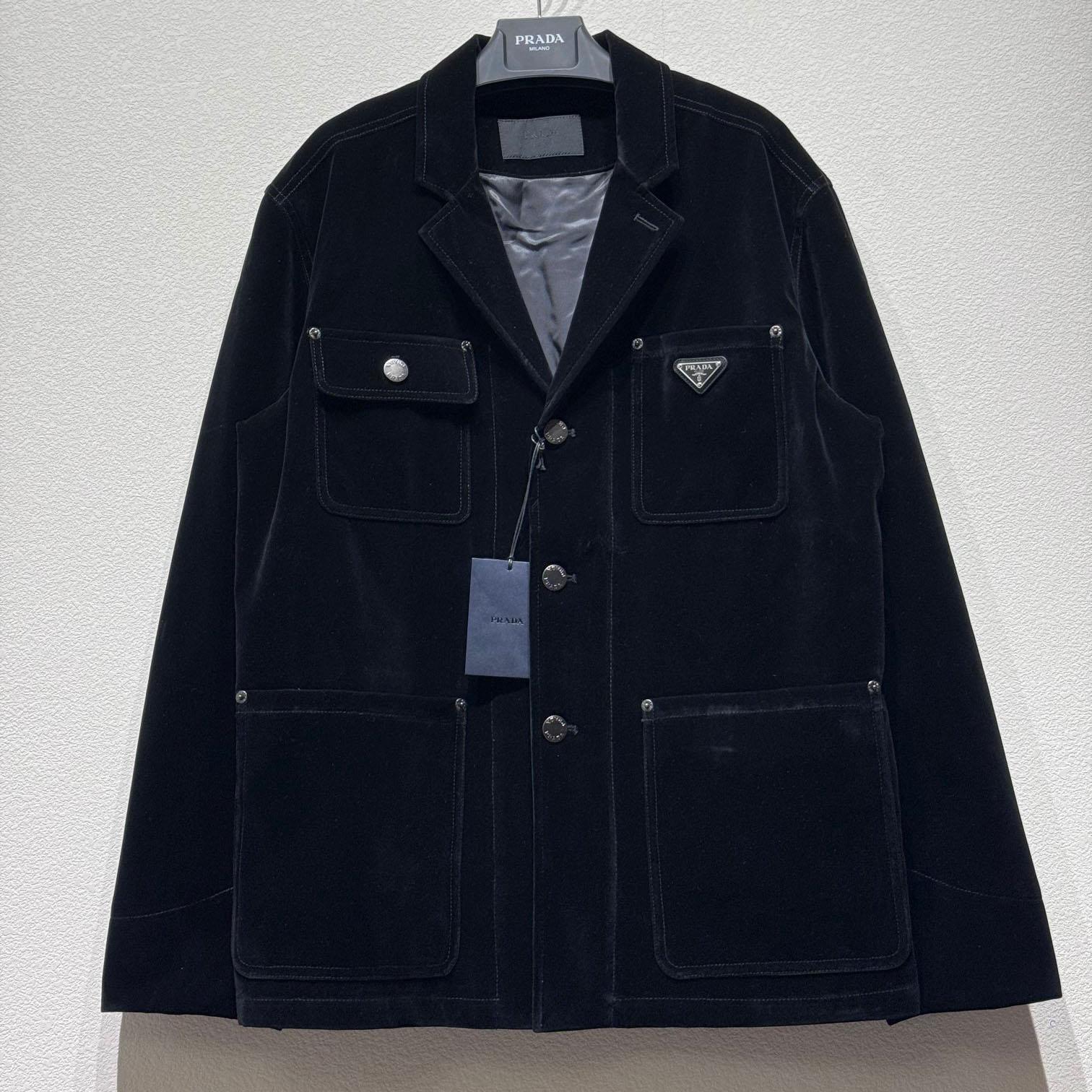 Prada Blouson In Velvet Denim - EUR FASHION
